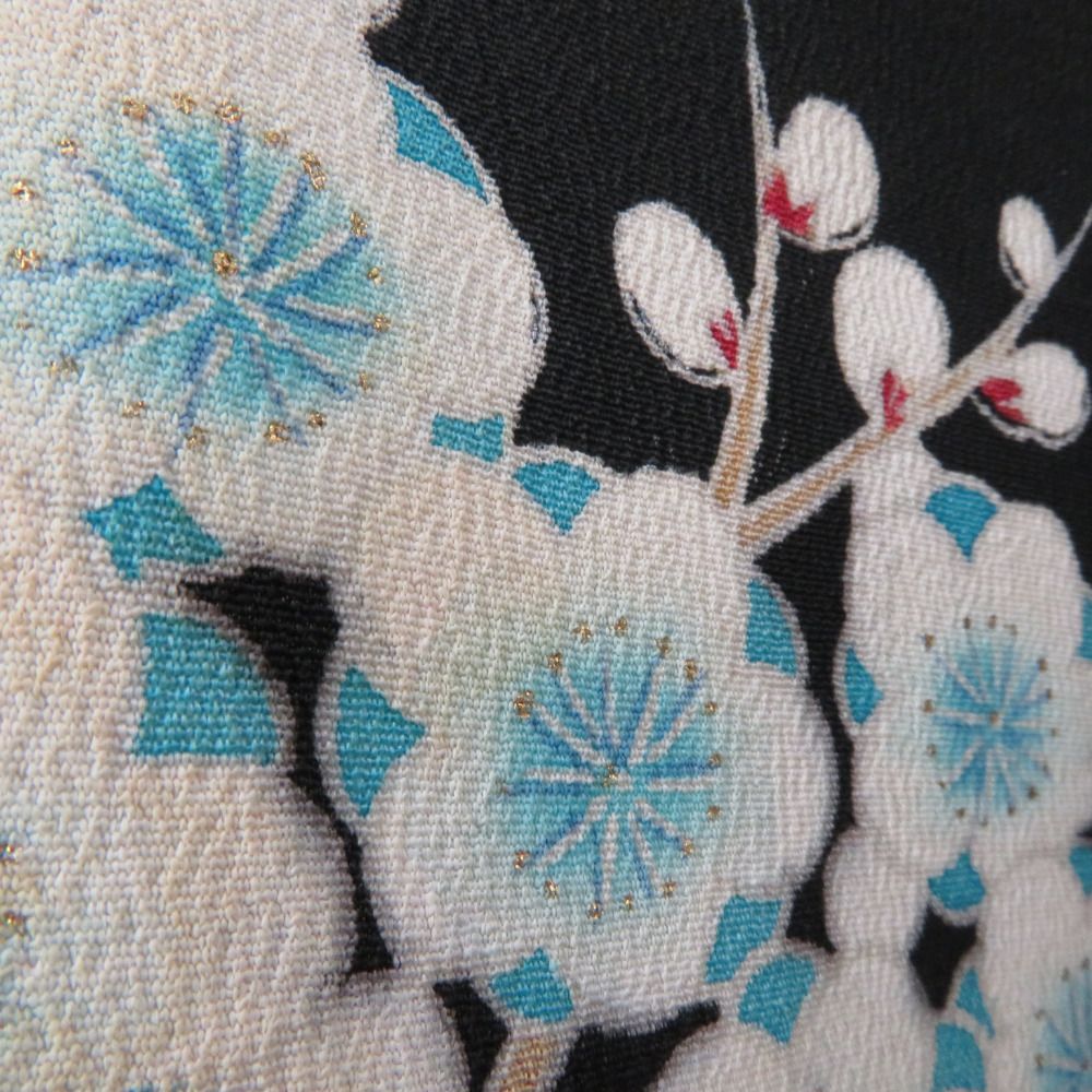 黒留袖 松竹梅に菊文様 蔦紋 正絹 落款入り 比翼 袷 広衿 礼装着物