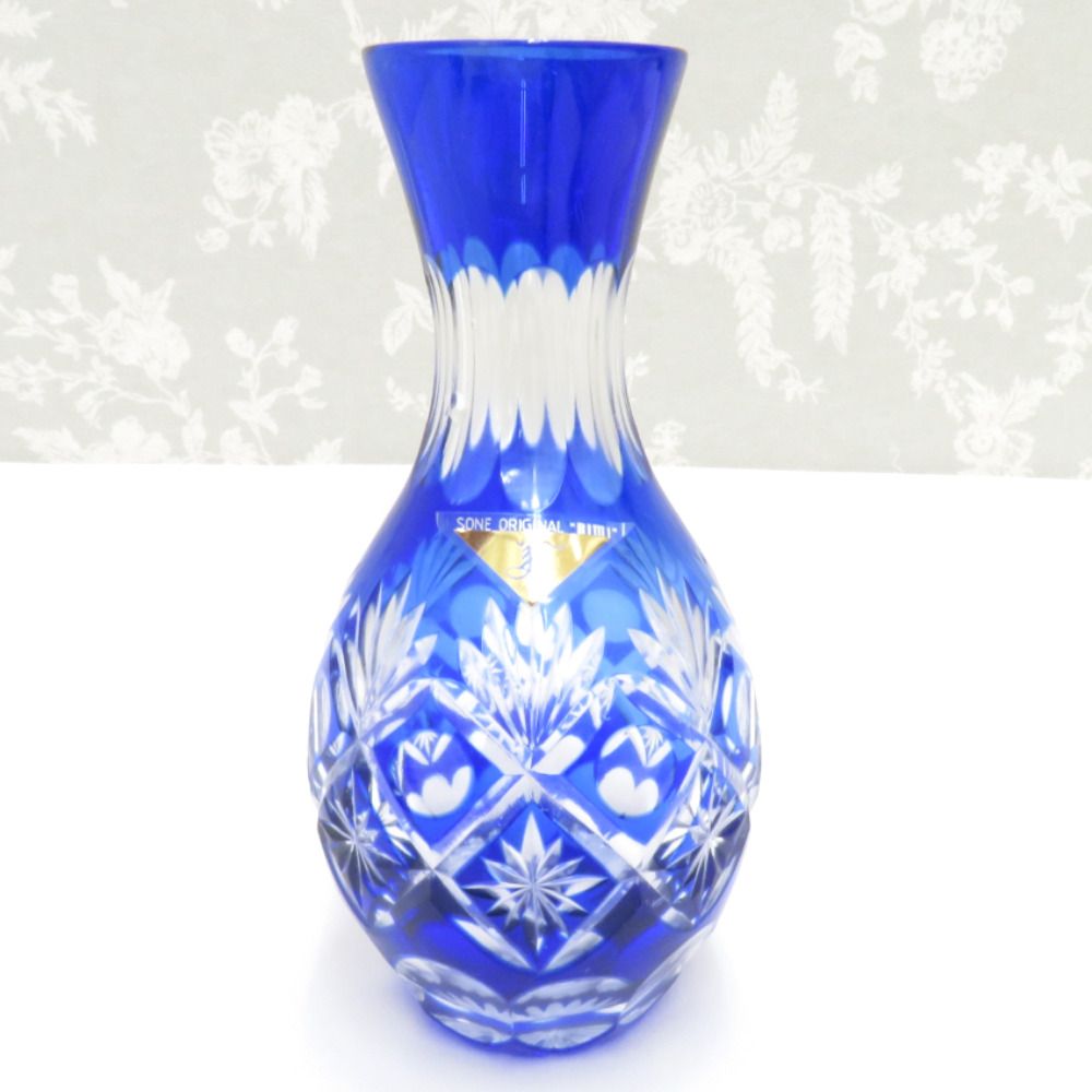 食器 曽我工芸 創作ガラス 藍色切子 酒盃揃 樋口陽久デザイン 酒器