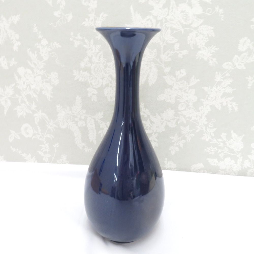 九谷焼 骨董・民芸品 谷口勇 九谷勇 池心 花生 花瓶 花器 花入 水鳥 共