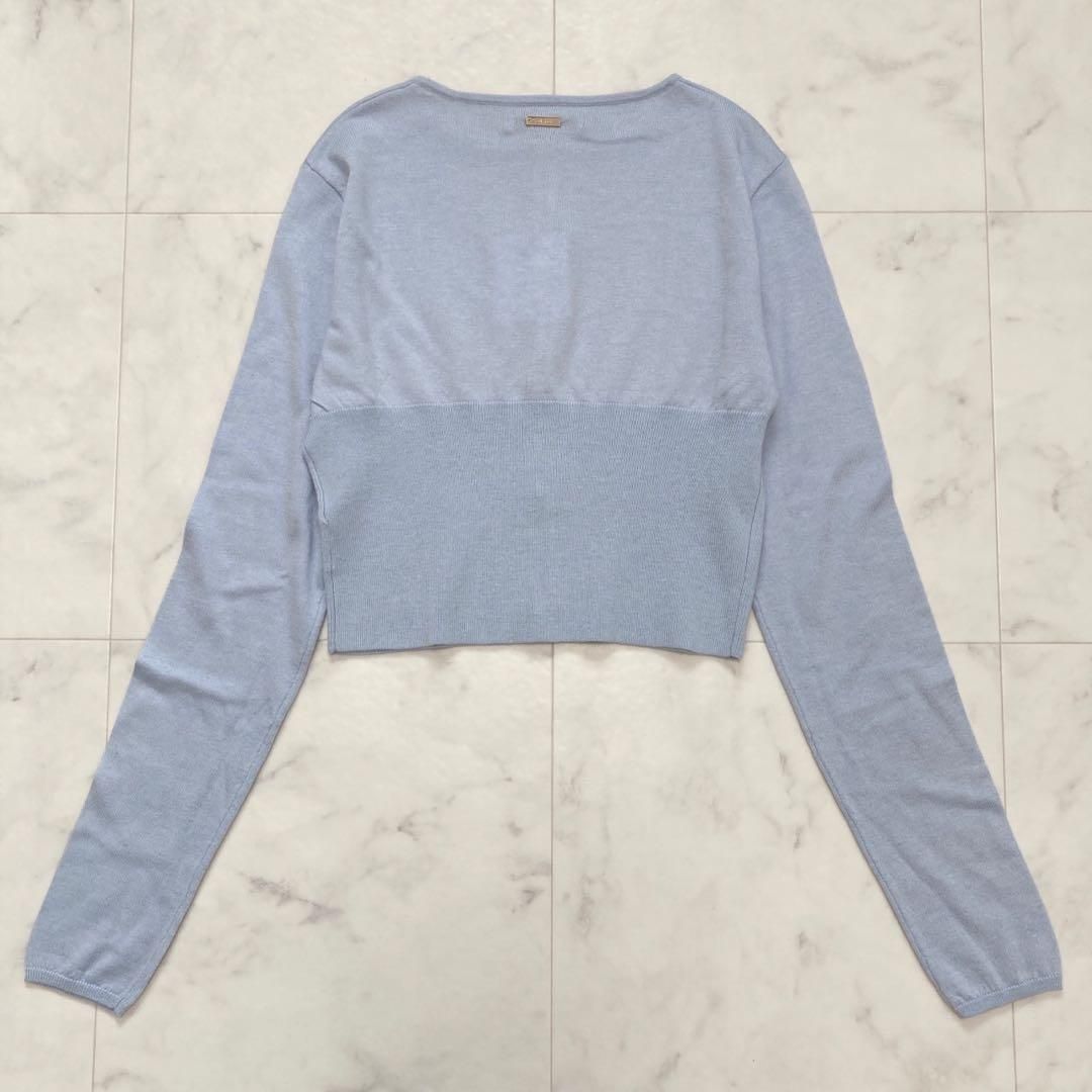 LIBJOIE シルクブレンドショートカラーカーディガン LIBJOIE - シルクブレンドショートカラーカーディガン (ブルー) | Sir