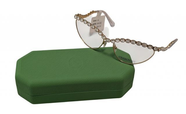 未使用 スワロフスキー メガネ 眼鏡 メガネフレーム キャットアイ