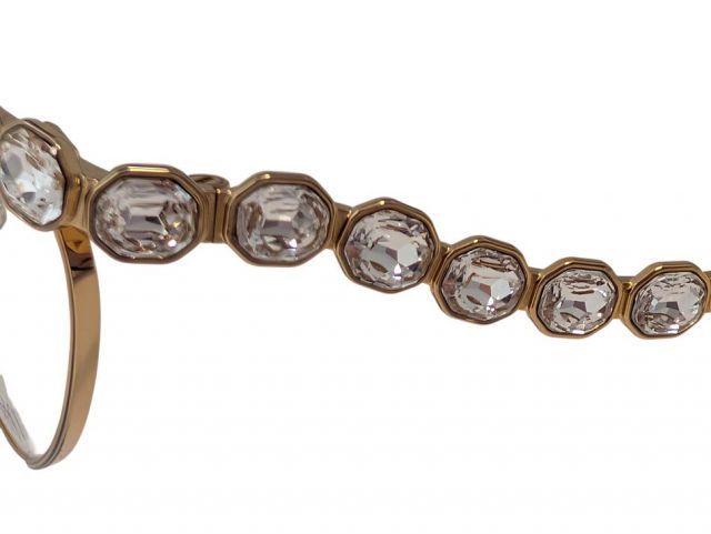 未使用 スワロフスキー メガネ 眼鏡 メガネフレーム キャットアイ