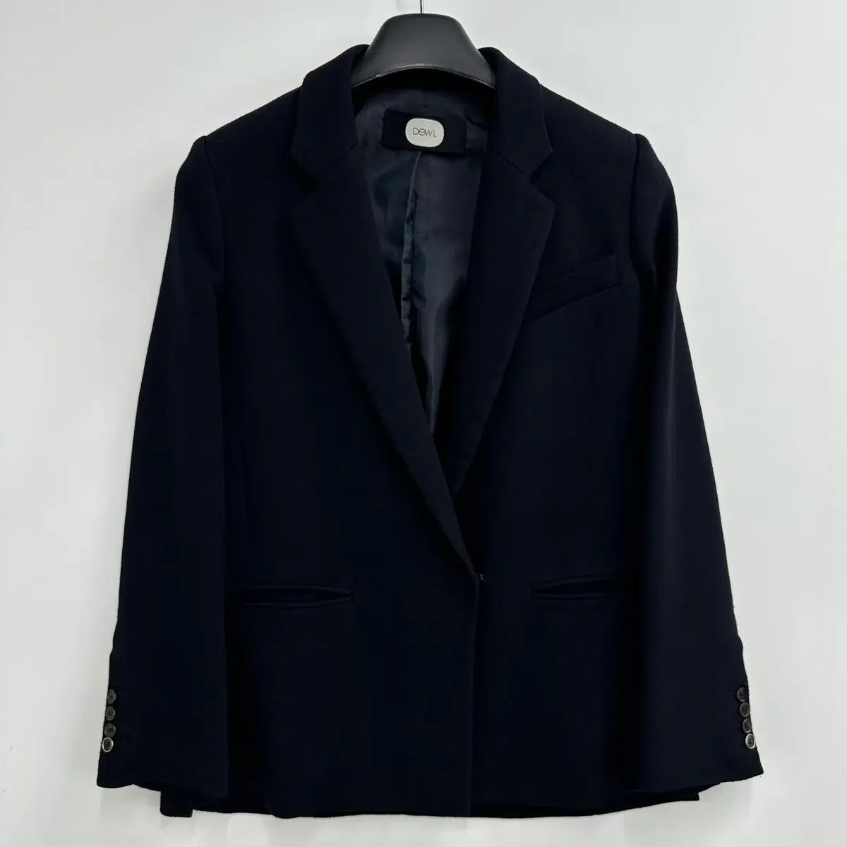 85 DEWL デュエル レディース クリップボタン ウール ブレーザー ジャケット