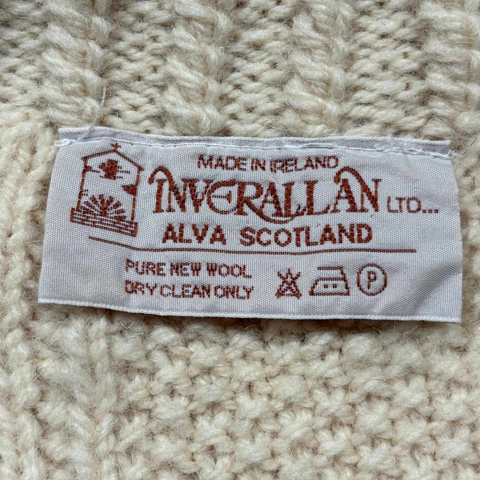 インバーアラン 襟付きニットカーディガン 茶タグ INVERALLAN インバーアラン 襟付き カーディガン 3Aニット ベージュ