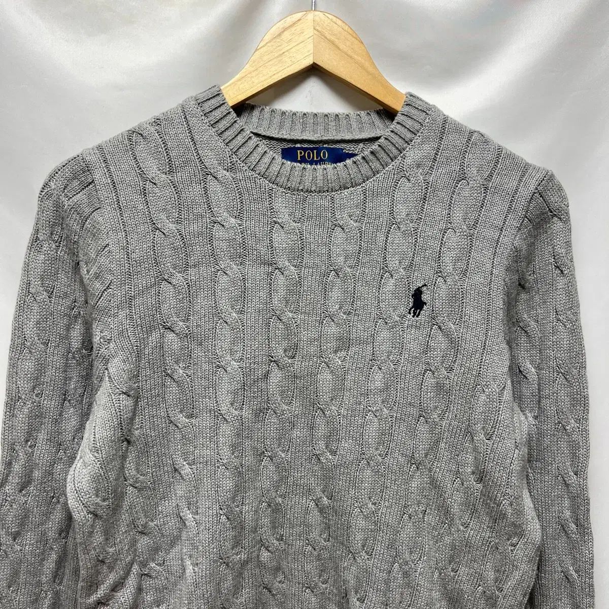 正規品/S ポロ ラルフローレン グレー ケーブル編み ケーブル編み