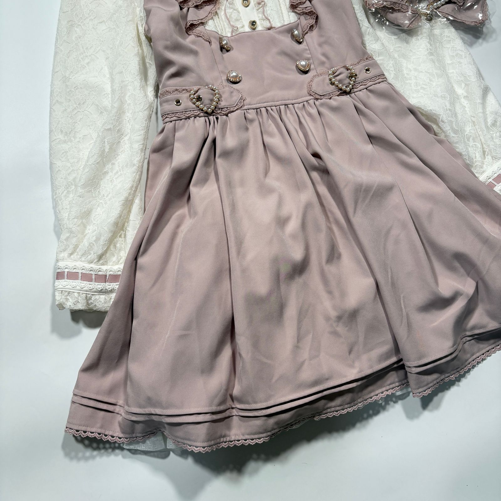 美品 LIZ LISA リズリサ ダブルハート ラッフル ワンピース ブラウス