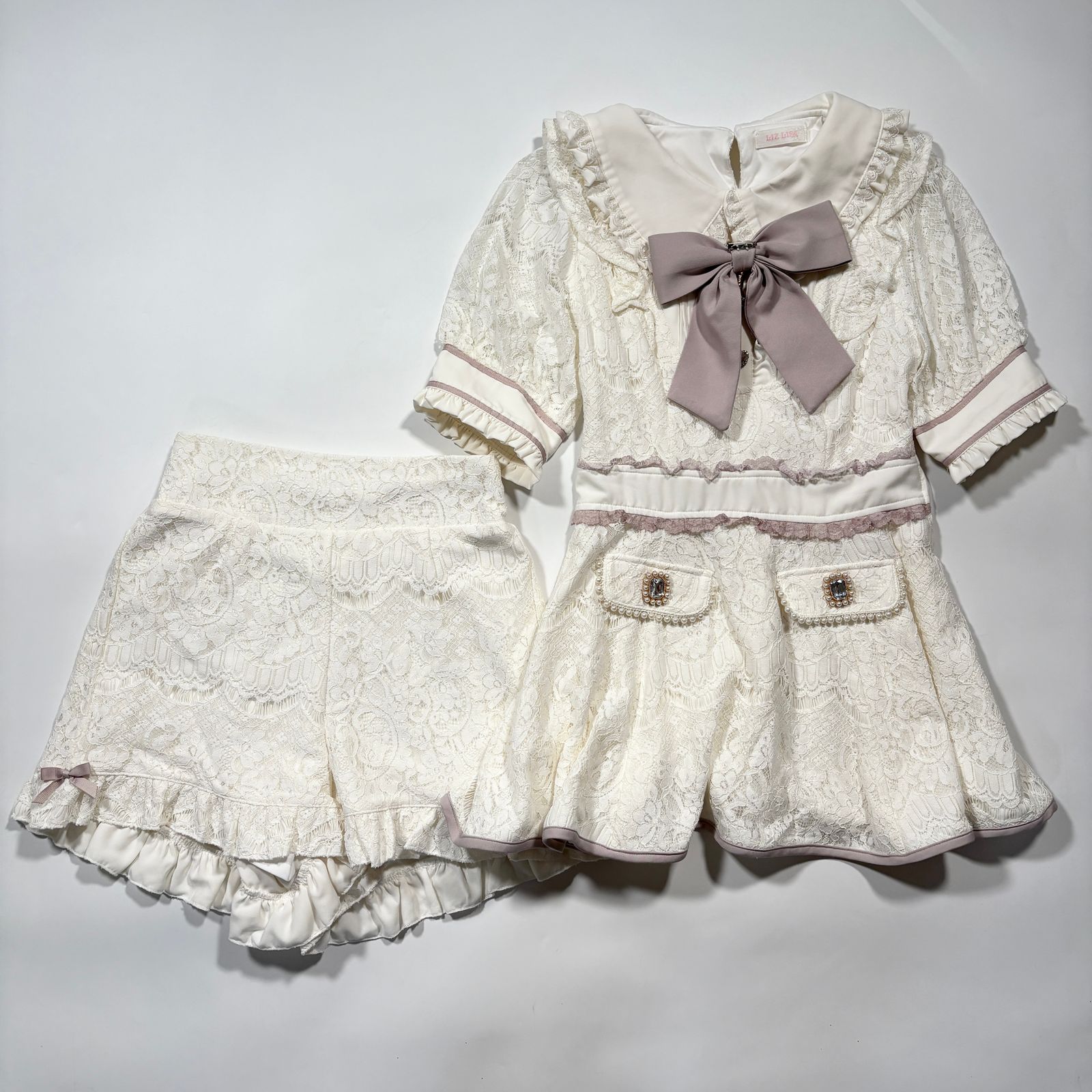 美品 LIZ LISA リズリサ レースセットアップ ワンピース ホワイト