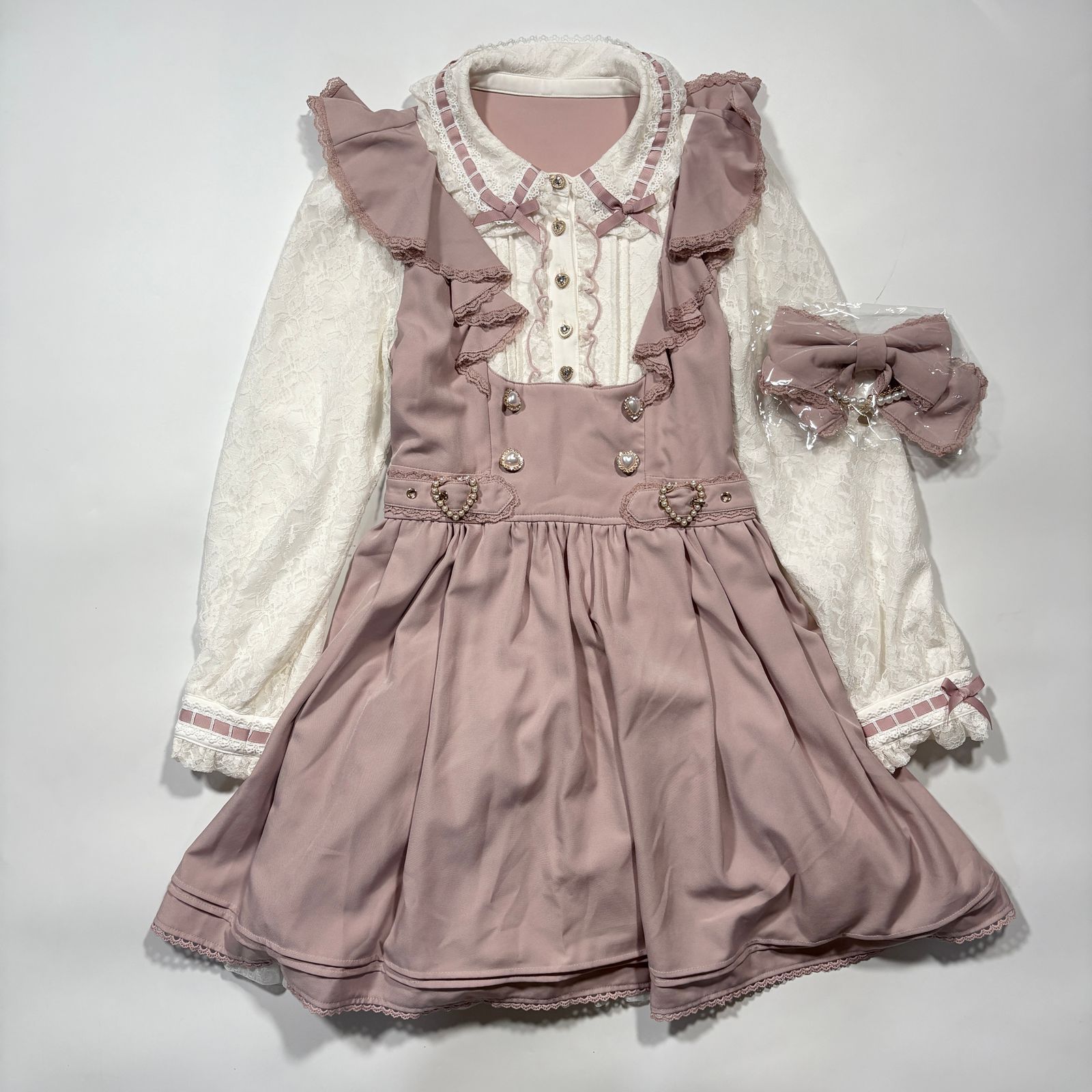 LIZLISA ダブルハートラッフルワンピース ダブルハートラッフル