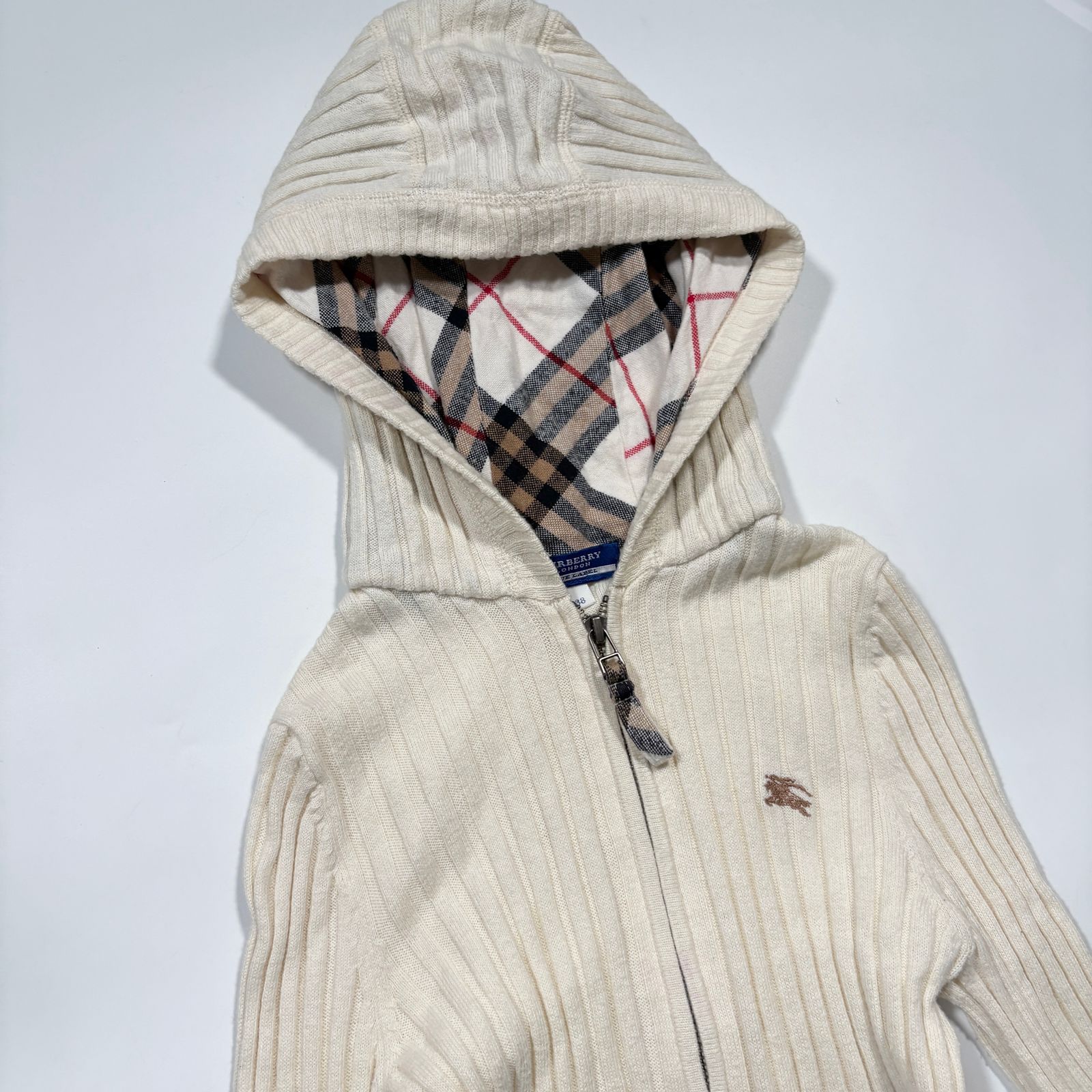 BURBERRY BLUE LABEL バーバリーブルーレーベル リブニット ジップ