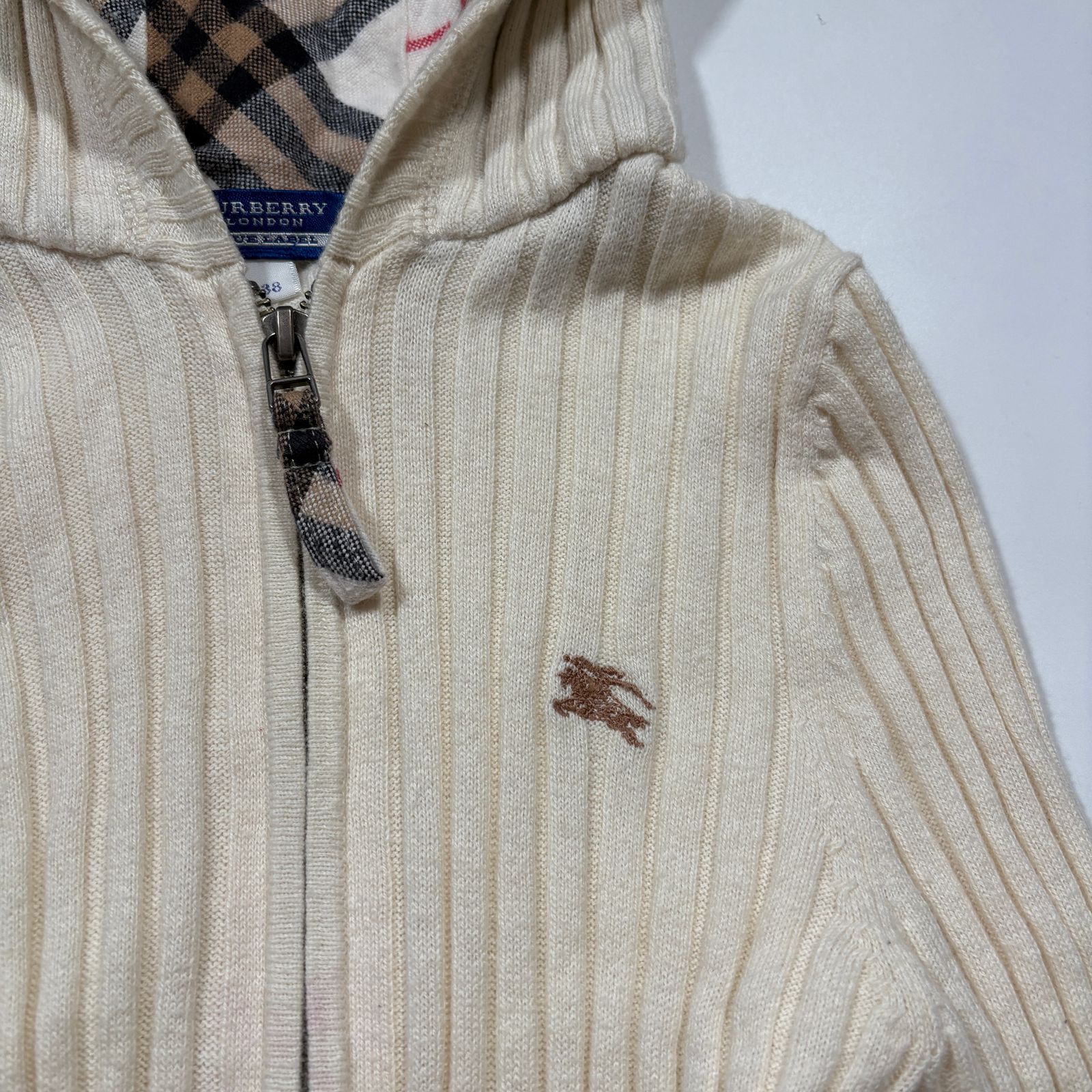 BURBERRY BLUE LABEL バーバリーブルーレーベル リブニット ジップ