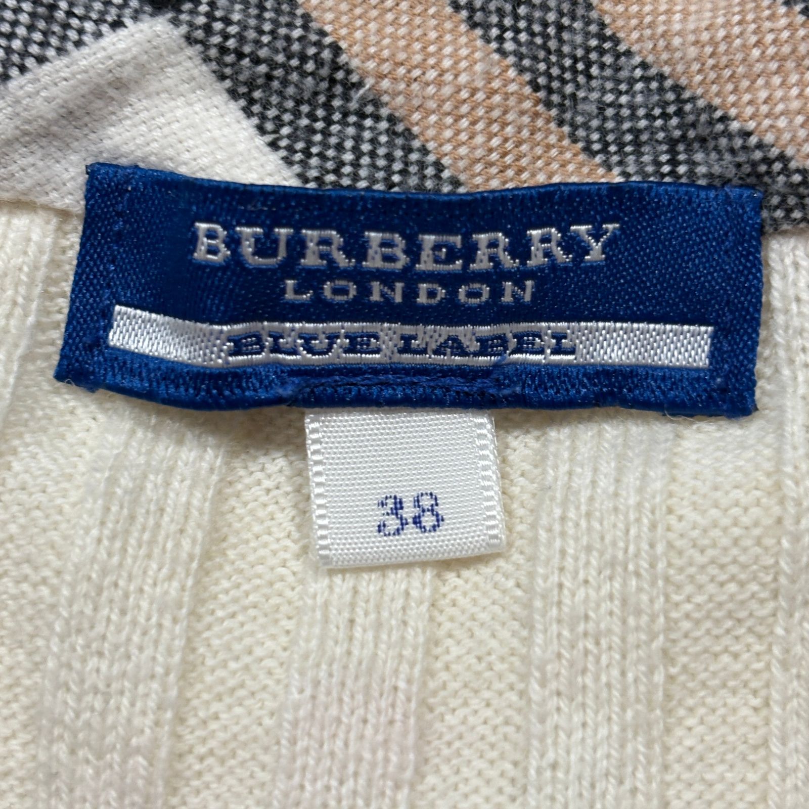 BURBERRY BLUE LABEL バーバリーブルーレーベル リブニット ジップ 