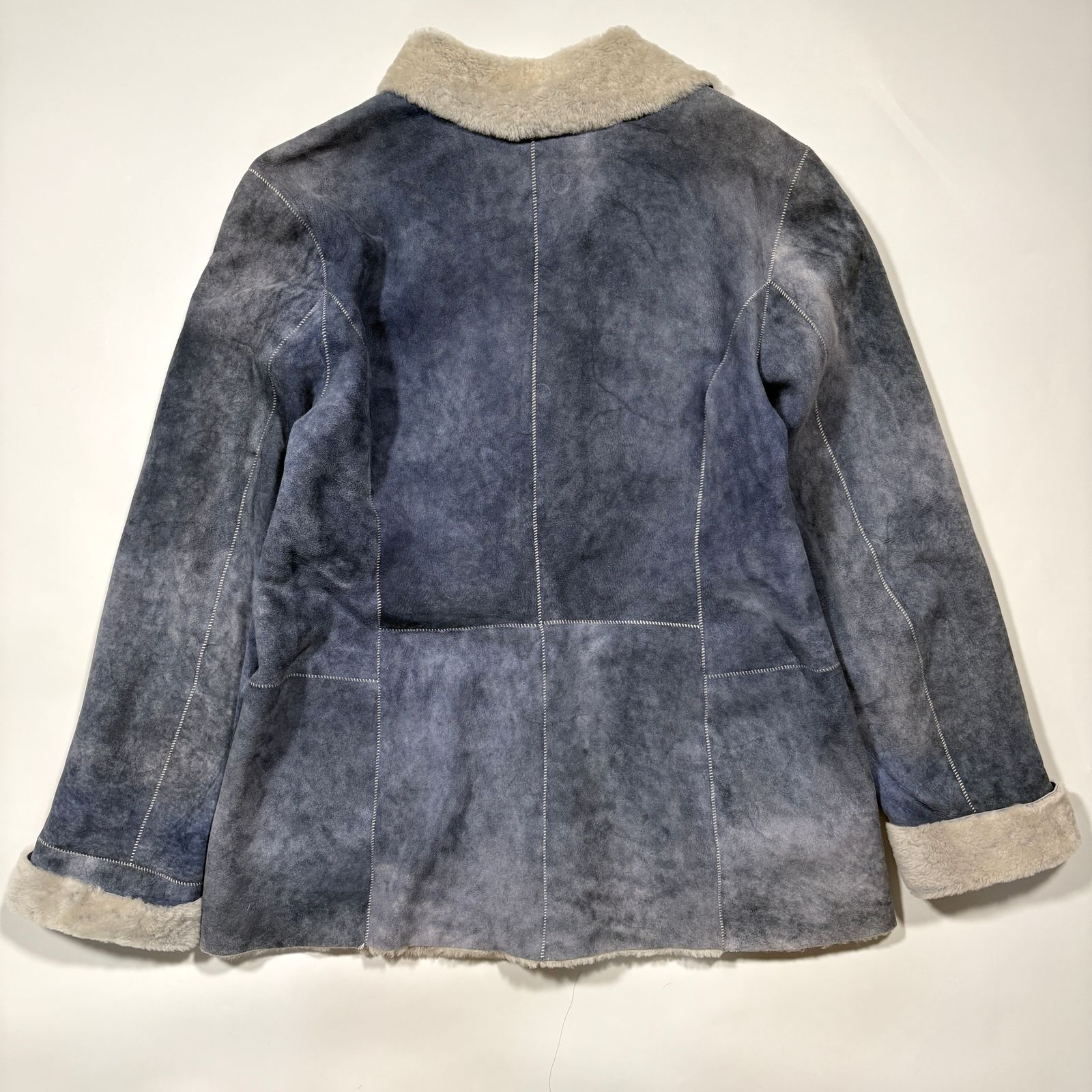 ESCADA エスカーダ ラムスキンムートンコート 希少カラー ブルーグレー