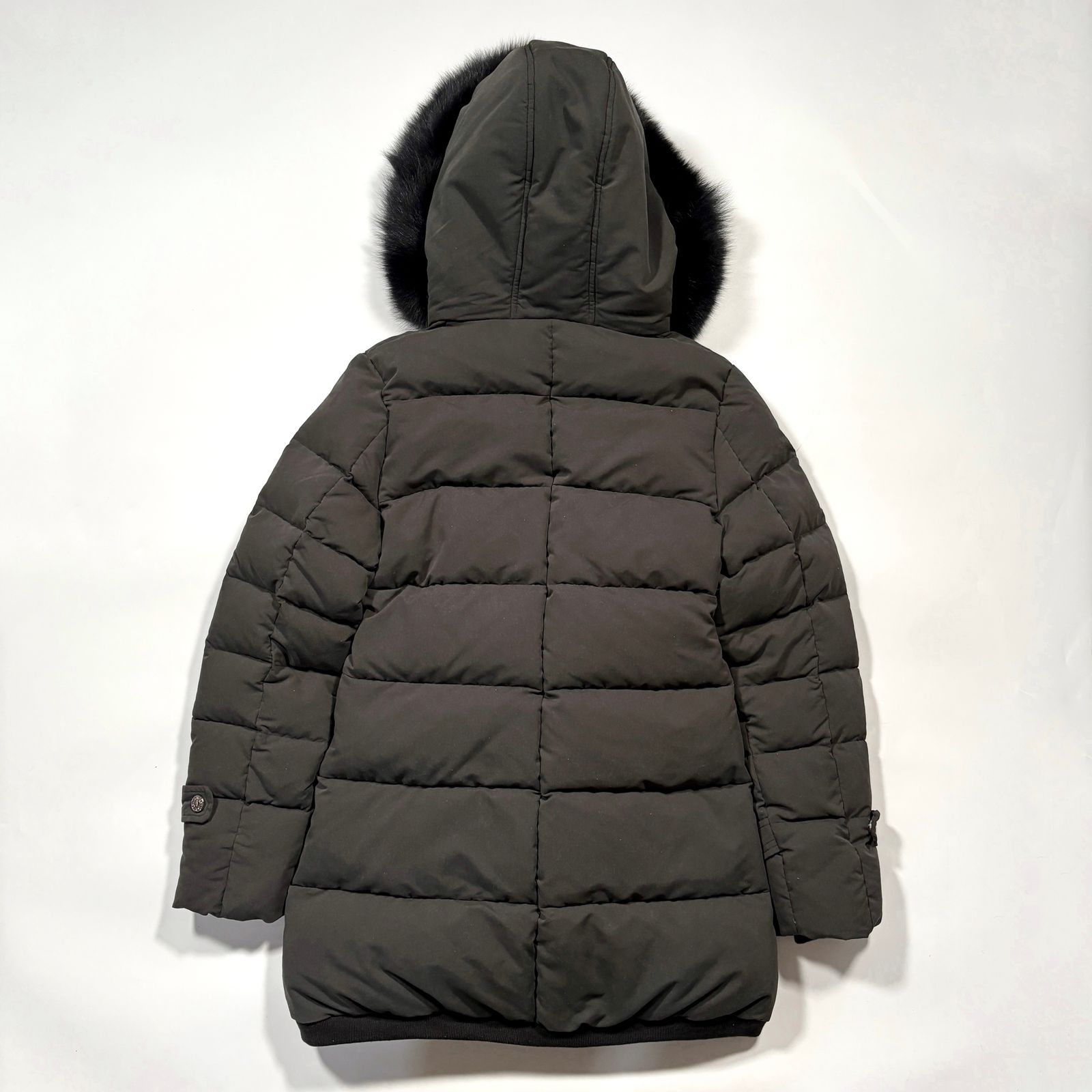 美品】La MODE ロングダウンコート リアルファー ダークグレー 40（L 