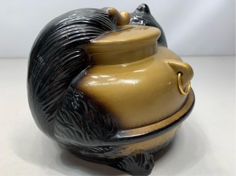 希少 たぬき 貯金箱 狸 陶器 縁起物 昭和レトロ アンティーク