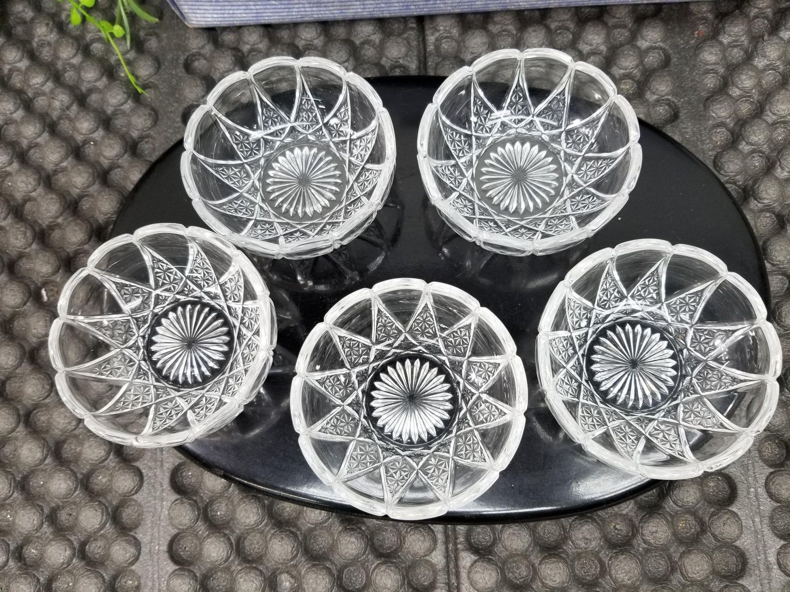 佐々木クリスタル 『花乃彩』デザートセット 切子 和柄 工芸品 昭和