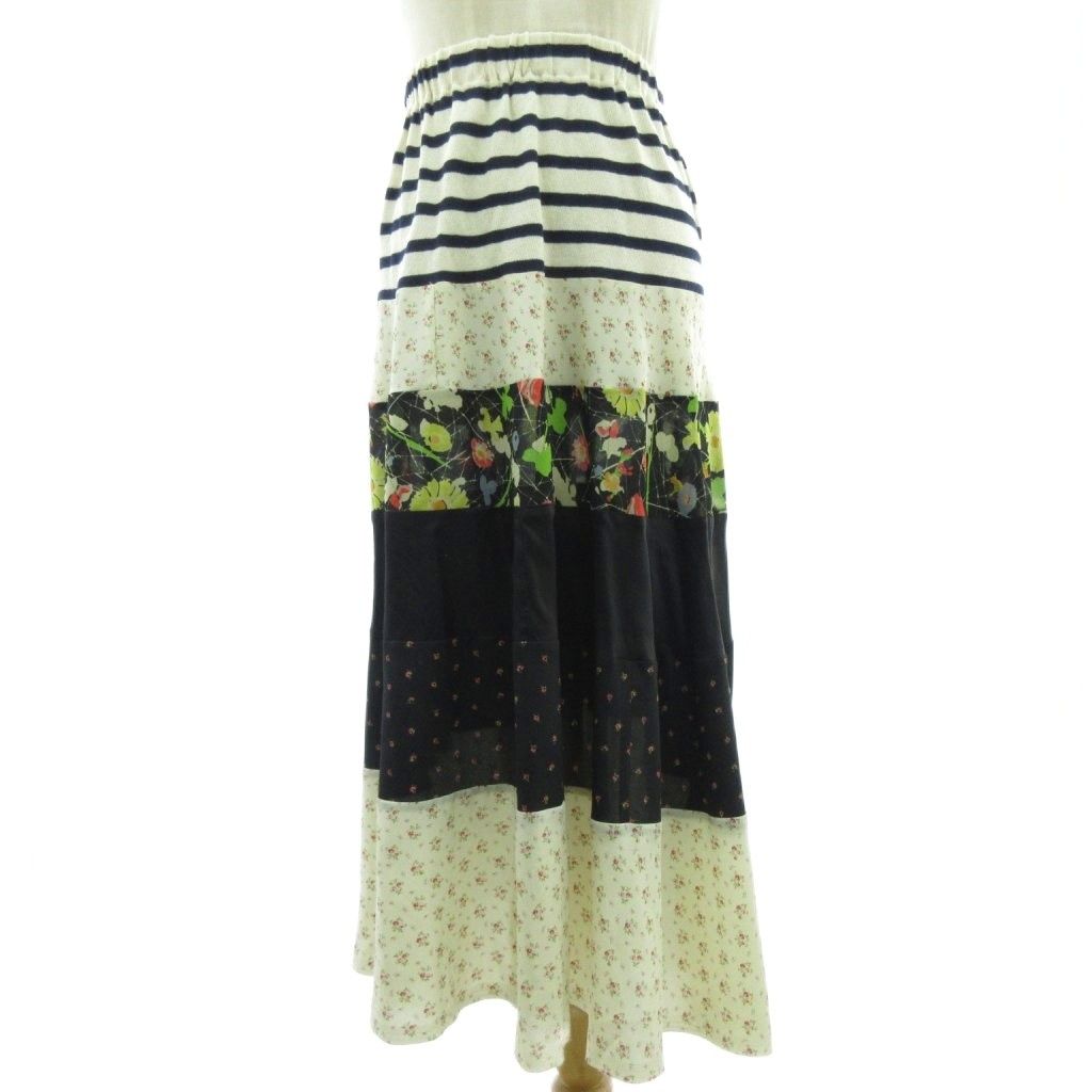 ジュンヤワタナベマンピンク JUNYA MAN PINK コムデギャルソン 花がら切替 ロングスカート ストレッチ有り マルチ M UL-S 002