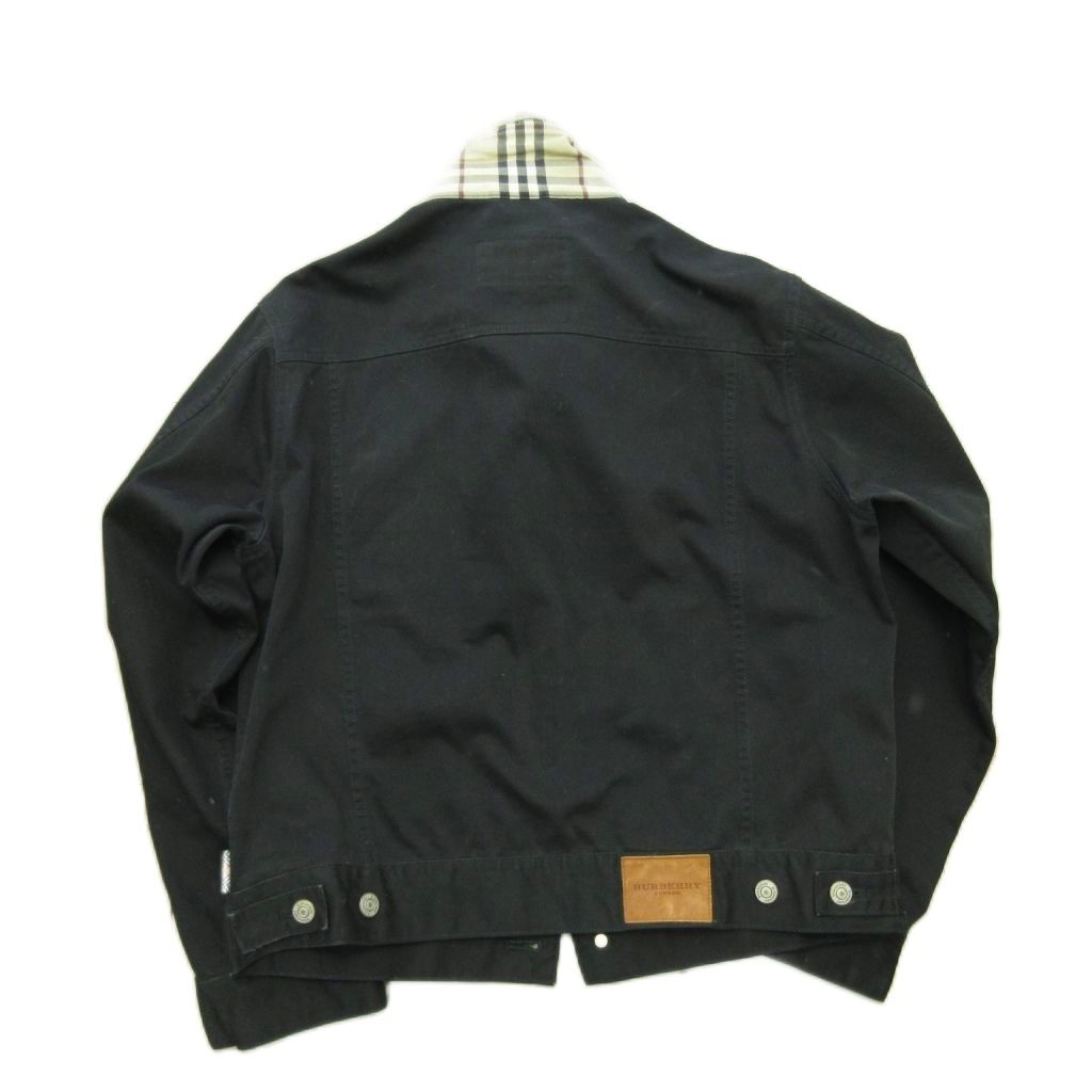 美品 BURBERRY LONDON ブラックデニムジャケット ノバチェック　L バーバリー ロンドン BURBERRY LONDON ノバチェック デニムジャケット