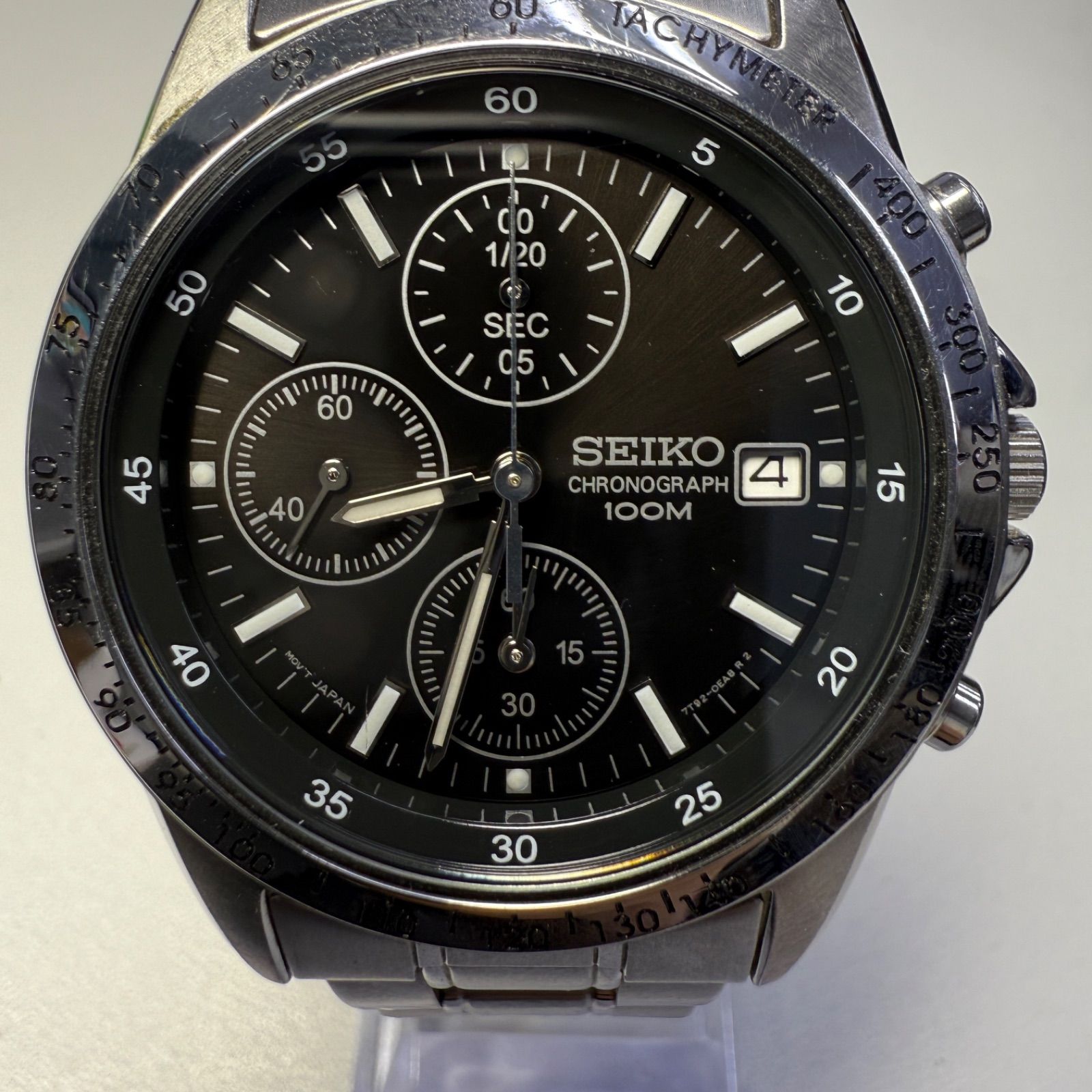 ☆SEIKO クロノグラフ☆7T92-0DW0 クオーツ メンズ 黒文字盤 腕時計