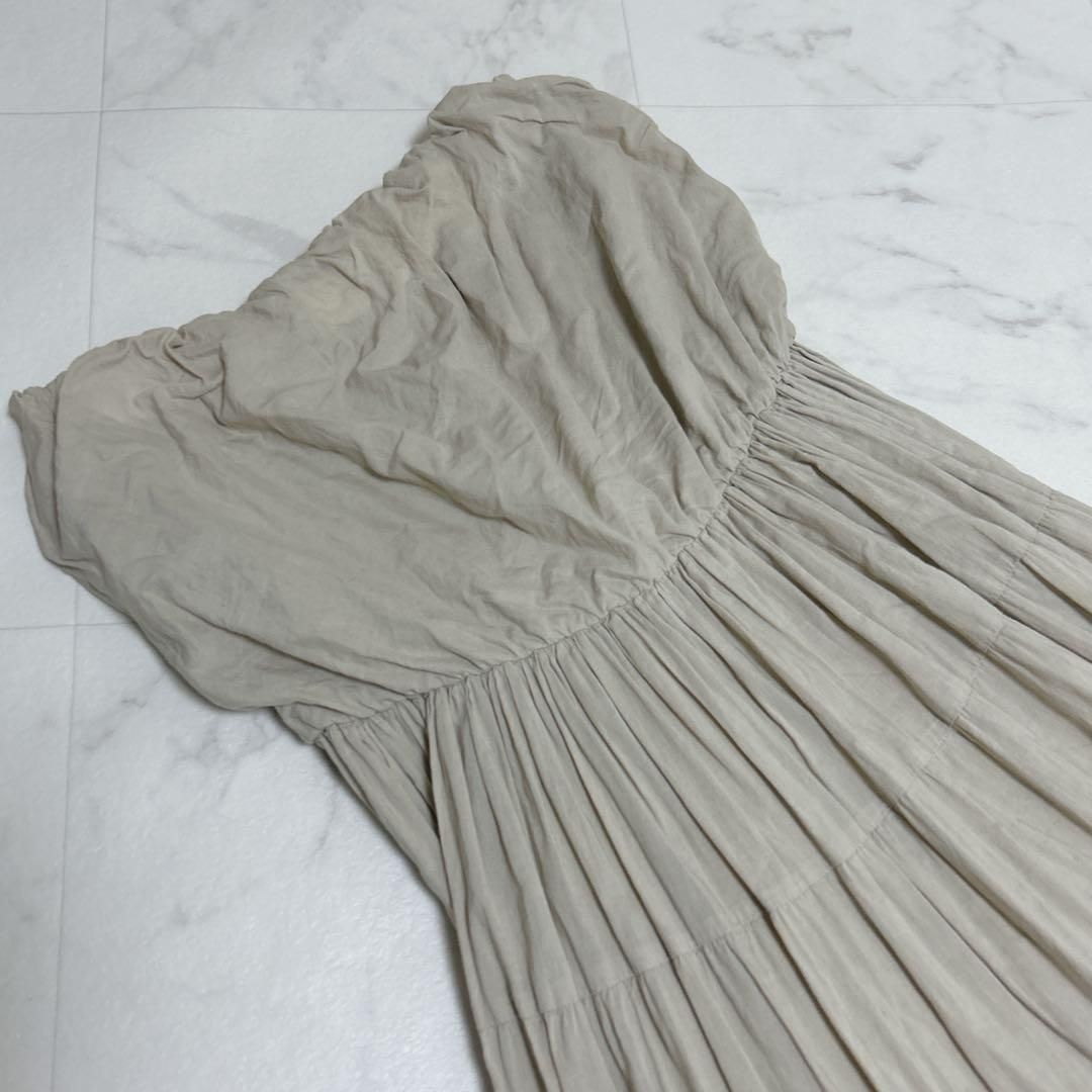 MARIHA 草原の夢のドレス ベージュ ベアトップワンピース ロング 