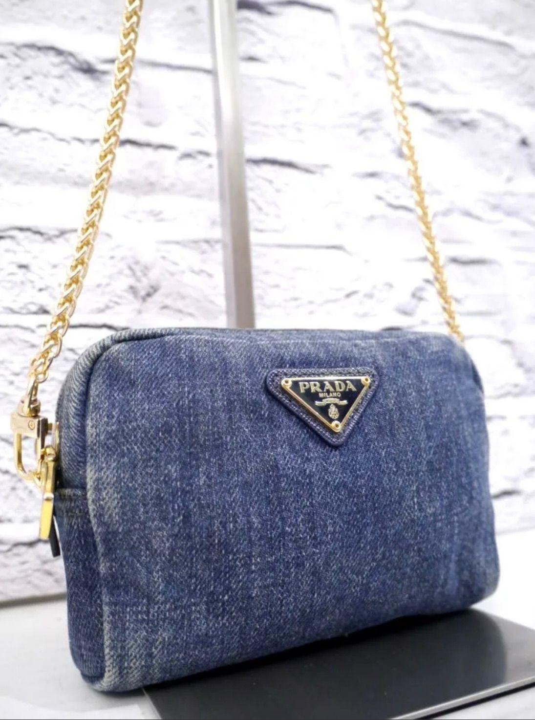 美品◇ PRADA プラダ CANAPA カナパ クロスボディ チェーンストラップ