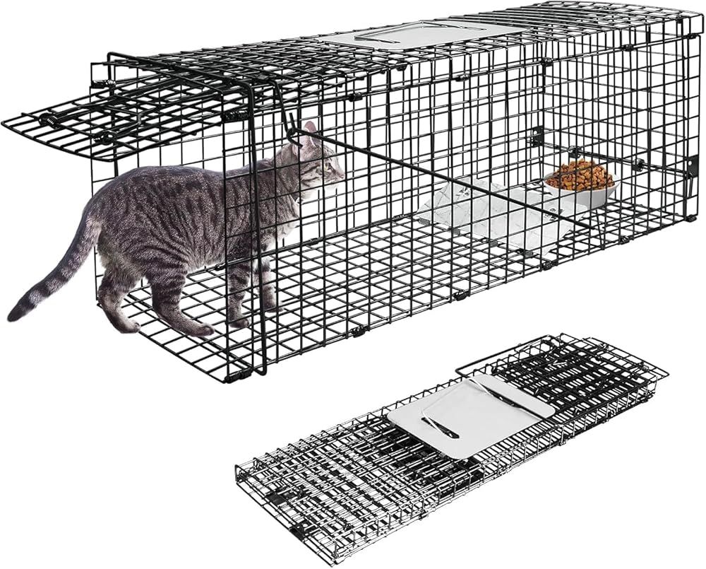 外箱段ボールにキズ 中身は です TongWey 捕獲器 踏み板式 動物用 65 26 23 cm 保護器 害獣駆除 ブラック