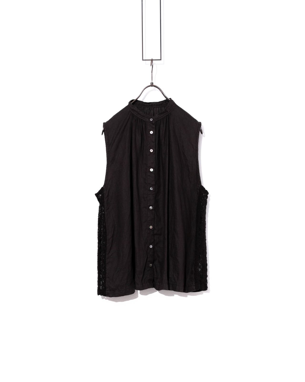 nest Robe ネストローブ リネン サイドレースノースリーブブラウス01232 1387