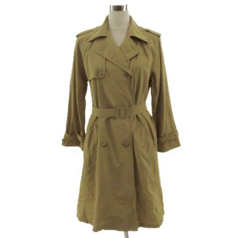 マックスマーラ ウィークエンドライン MAX MARA WEEKEND LINE レーヨンブレンドトレンチコート イタリア製 ベルト付き コットン混 ベージュ系 カーキベージュ 42