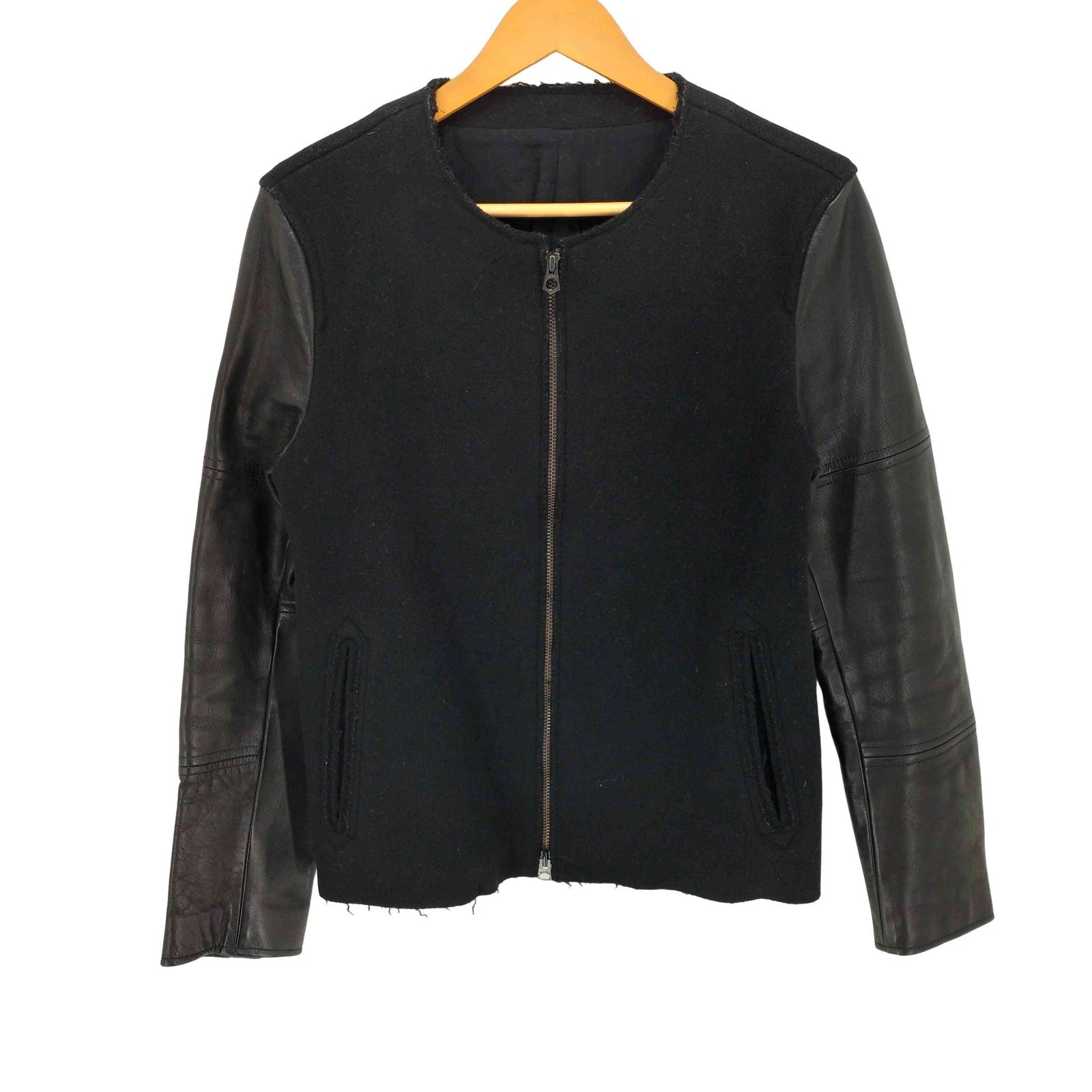 イロコイ Iroquois 後染め二十織 袖レザー切替ジャケット メンズ JPN