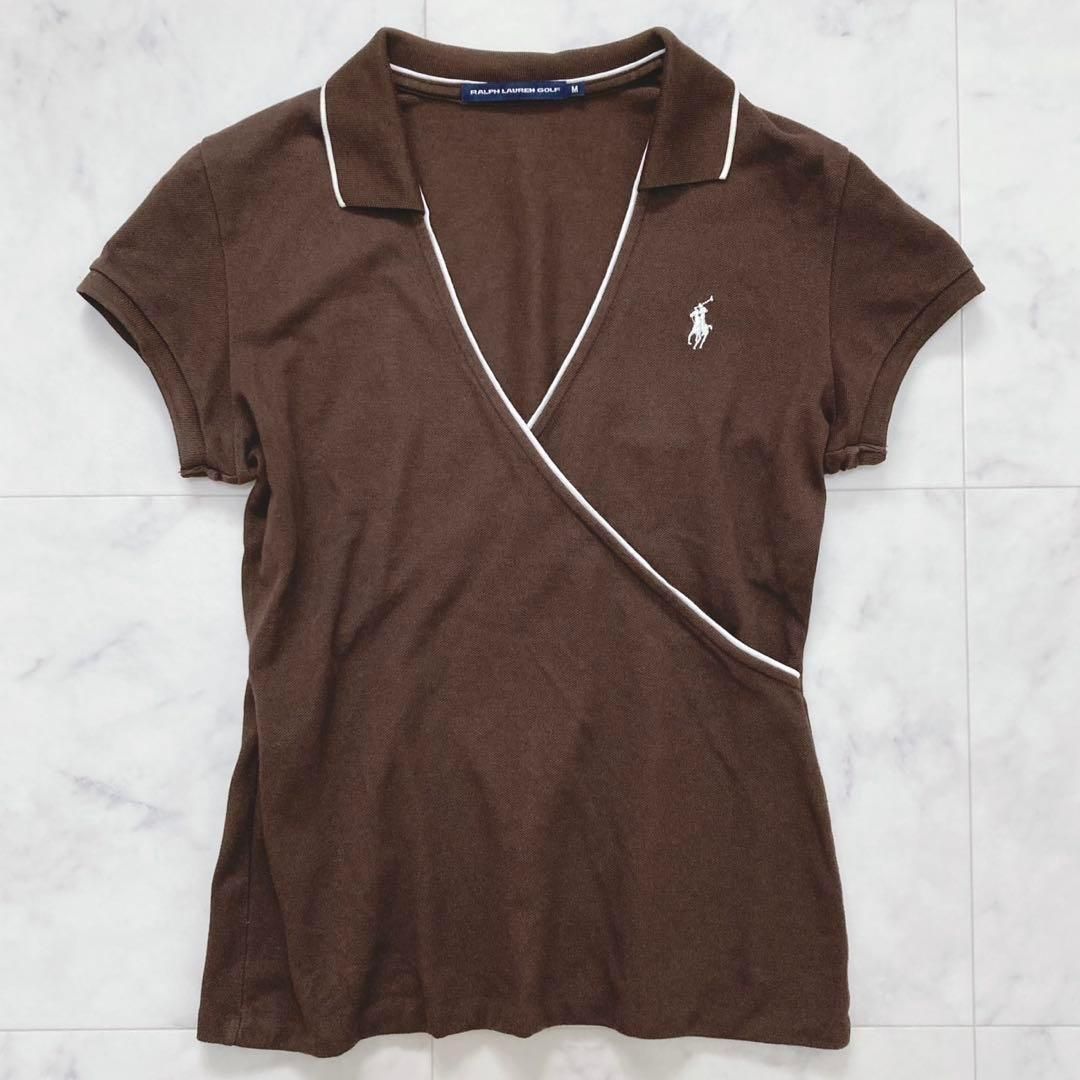 RALPH LAUREN GOLF カシュクールポロシャツ M ブラウン