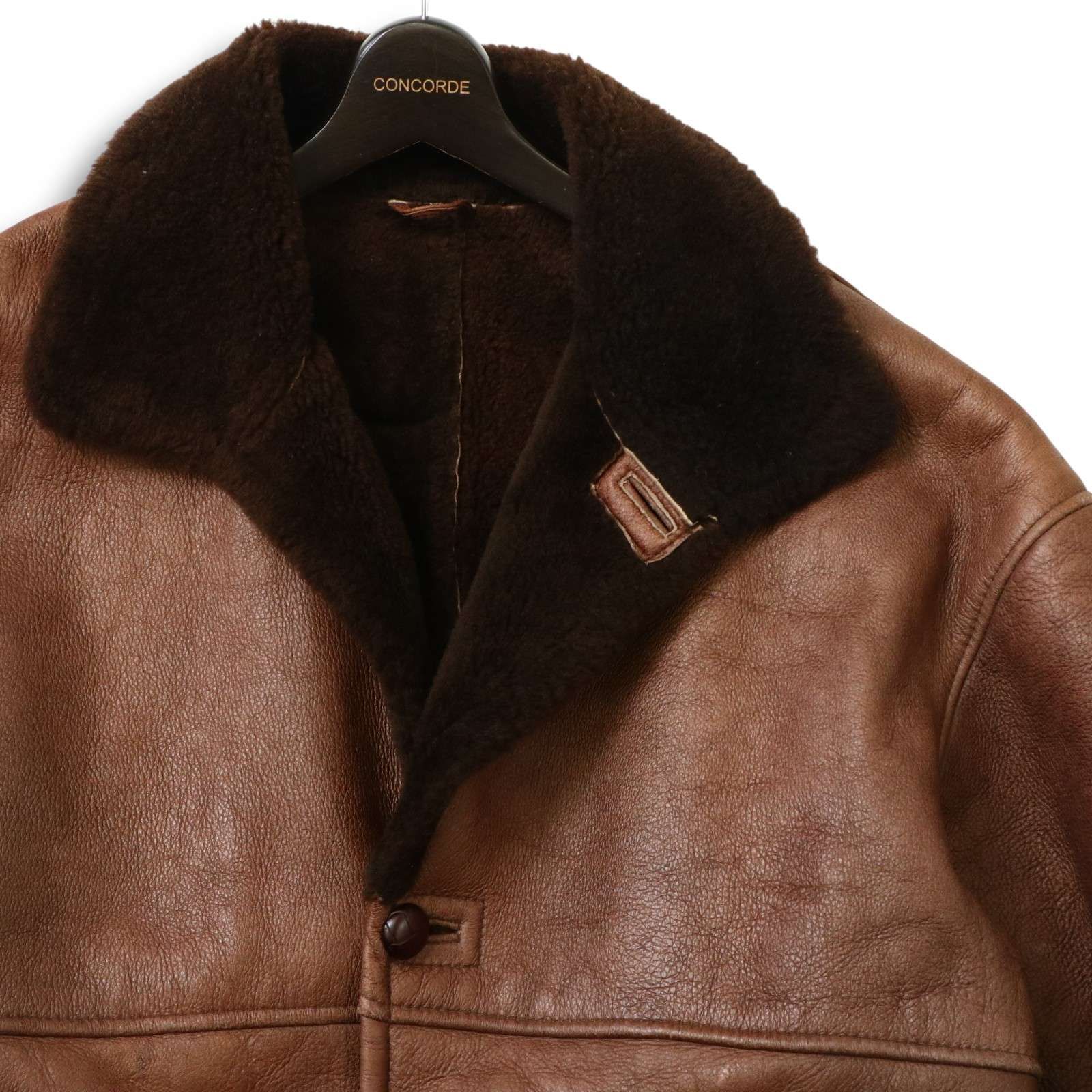 のり様リアルムートン ムートンジャケット ボア 本革　ラムレザー ブラウン L メンズブランド 秋冬 裏ボア 羊革 リアル ラム レザー☆ ムートン