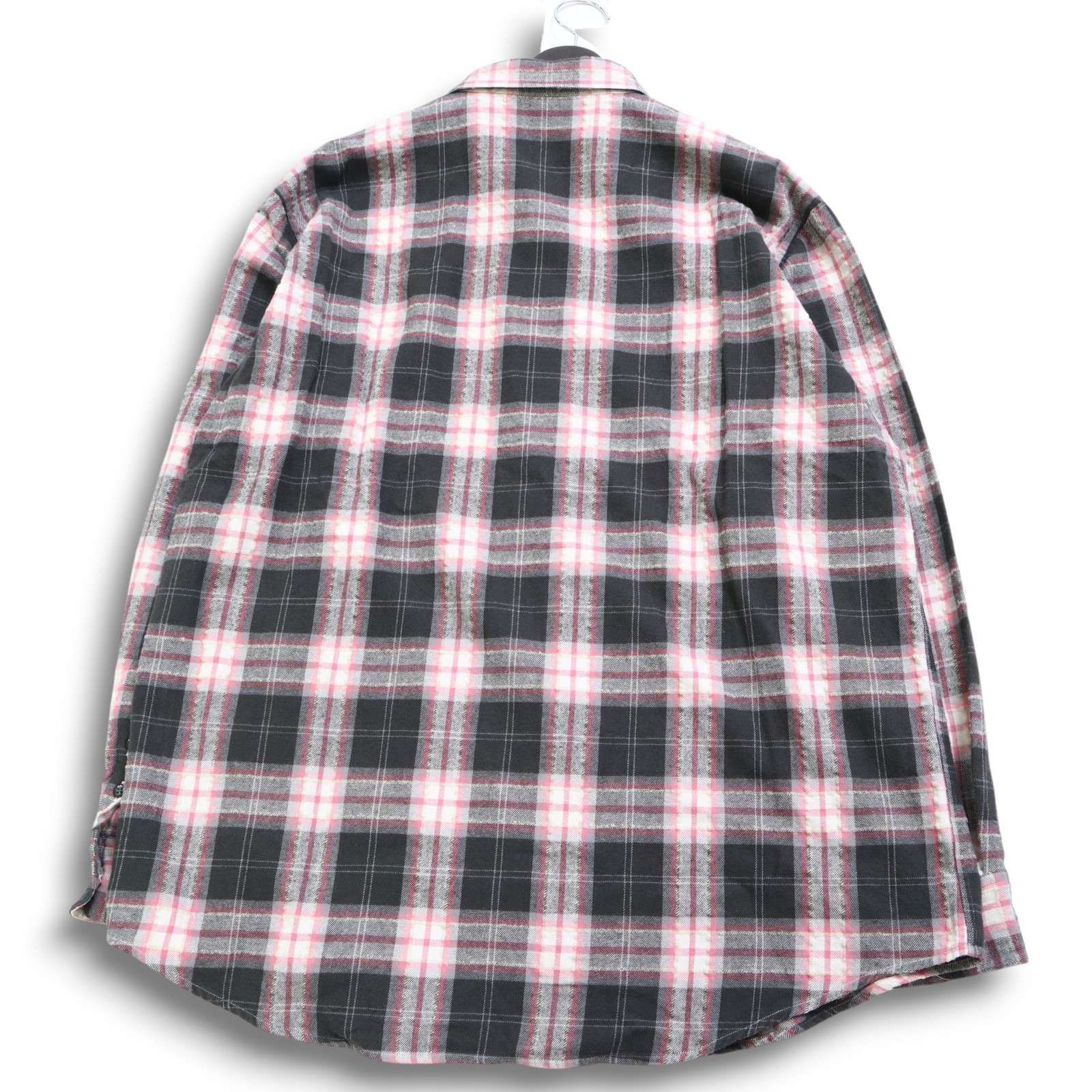 【タグ付き未着用】Papas(パパス）総柄 ネルシャツ L 参考定価￥28000 Papas パパス 秋冬 ロゴタグ☆ 長袖 ボタンダウン チェック ネル