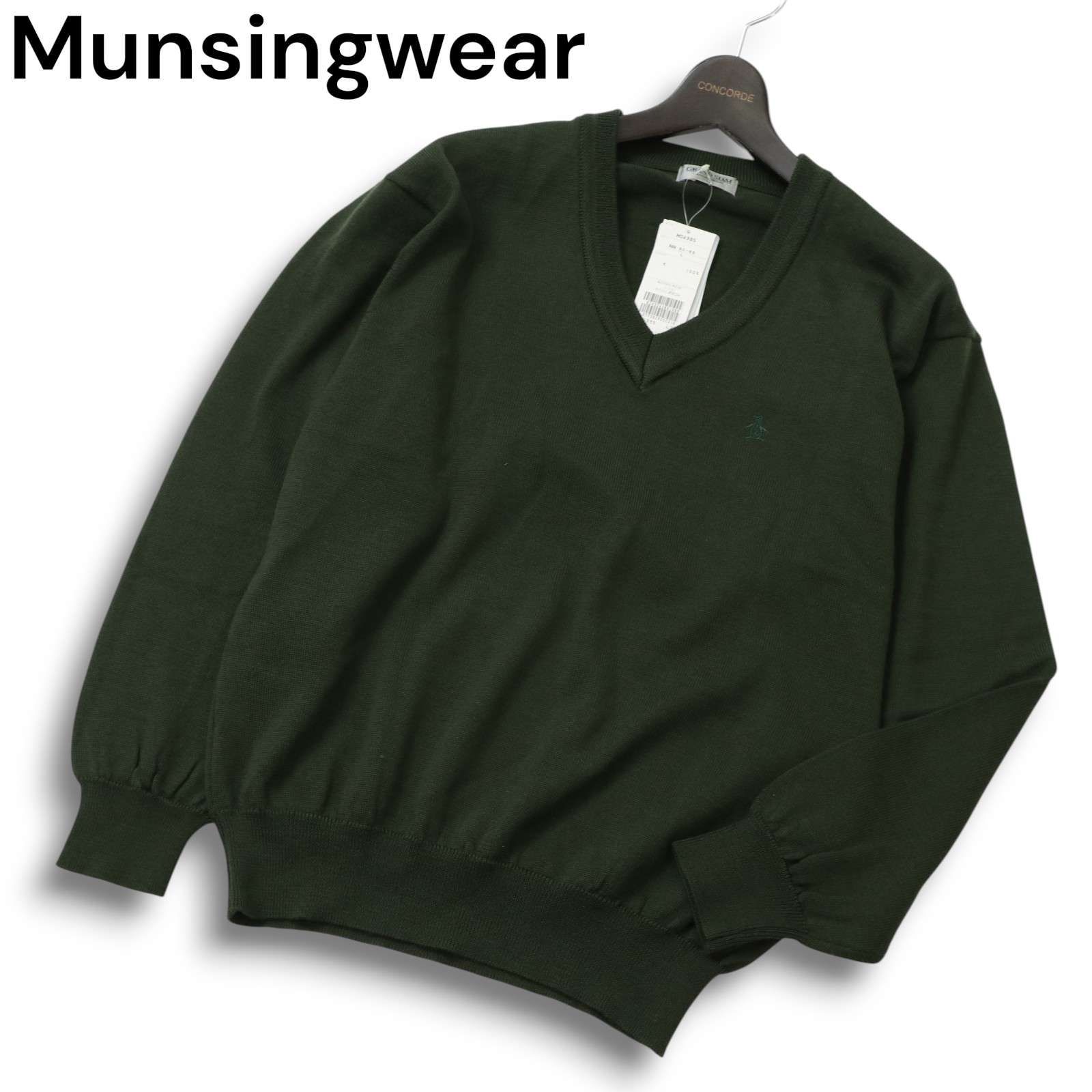 ペンギン by マンシングウェア◆ウール100% ニット セーター グリーン 新品 未使用】 Munsingwear マンシングウェア ゴルフ ウール100