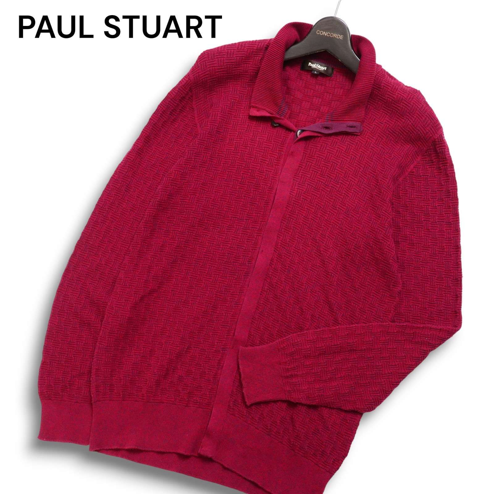 PAUL STUART ポール・スチュアート 秋冬 幾何学模様☆ コットン ニット 