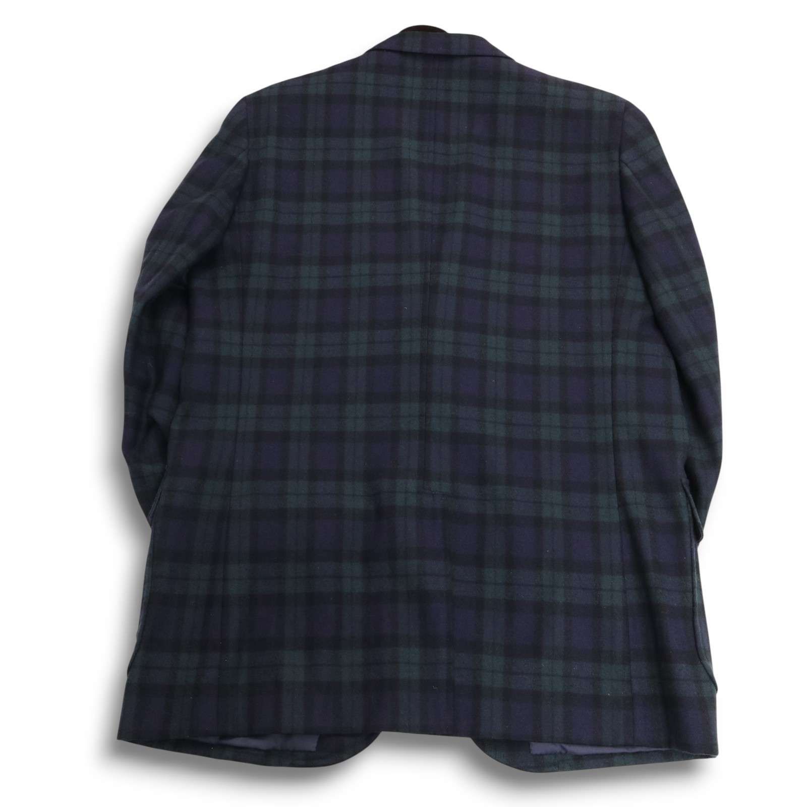 VAN JAC ヴァン ジャック 秋冬 金ボタン☆ ブラックウォッチ チェック ウール ブレザー テーラード ジャケット Sz.