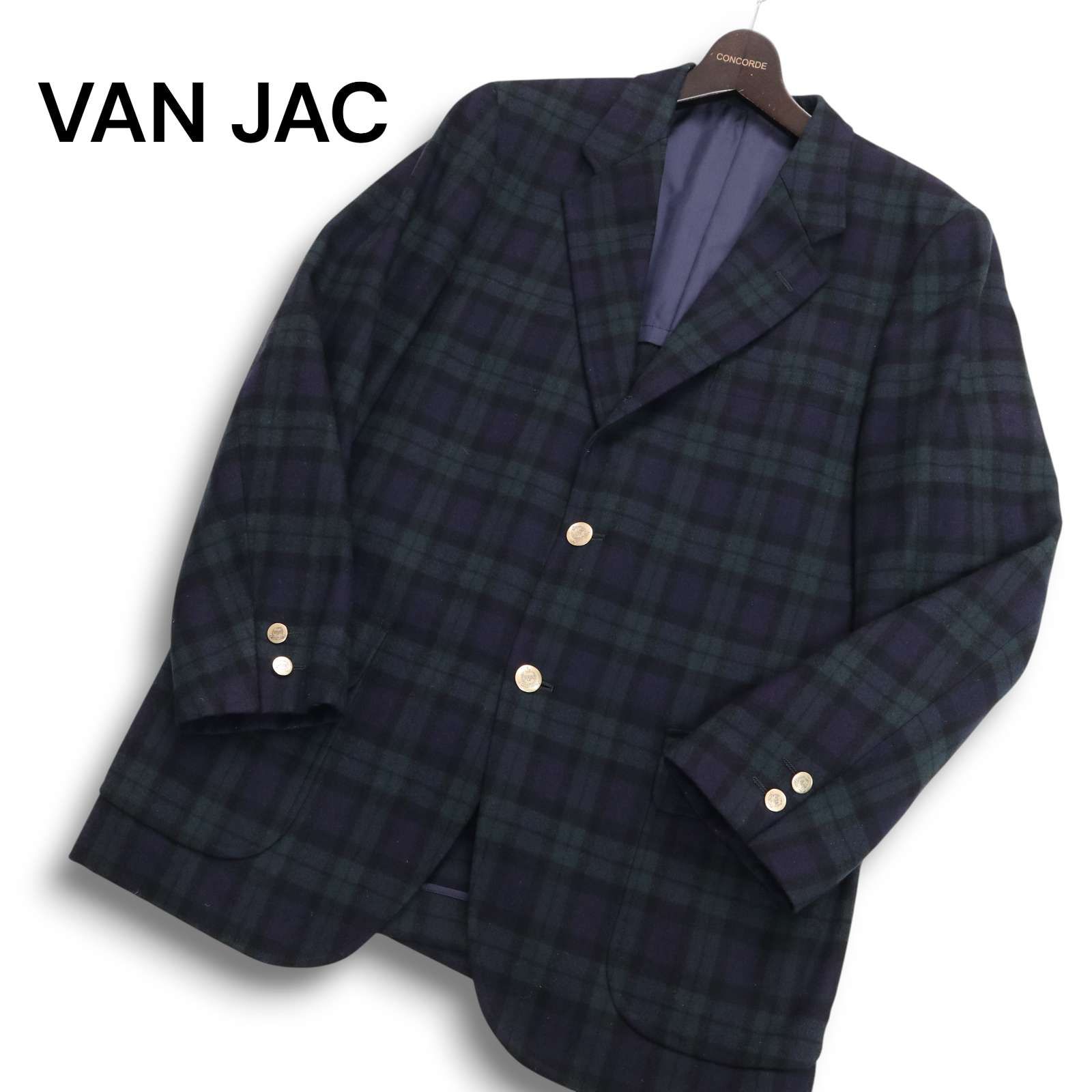 VAN JAC ヴァン ジャック 秋冬 金ボタン☆ ブラックウォッチ チェック