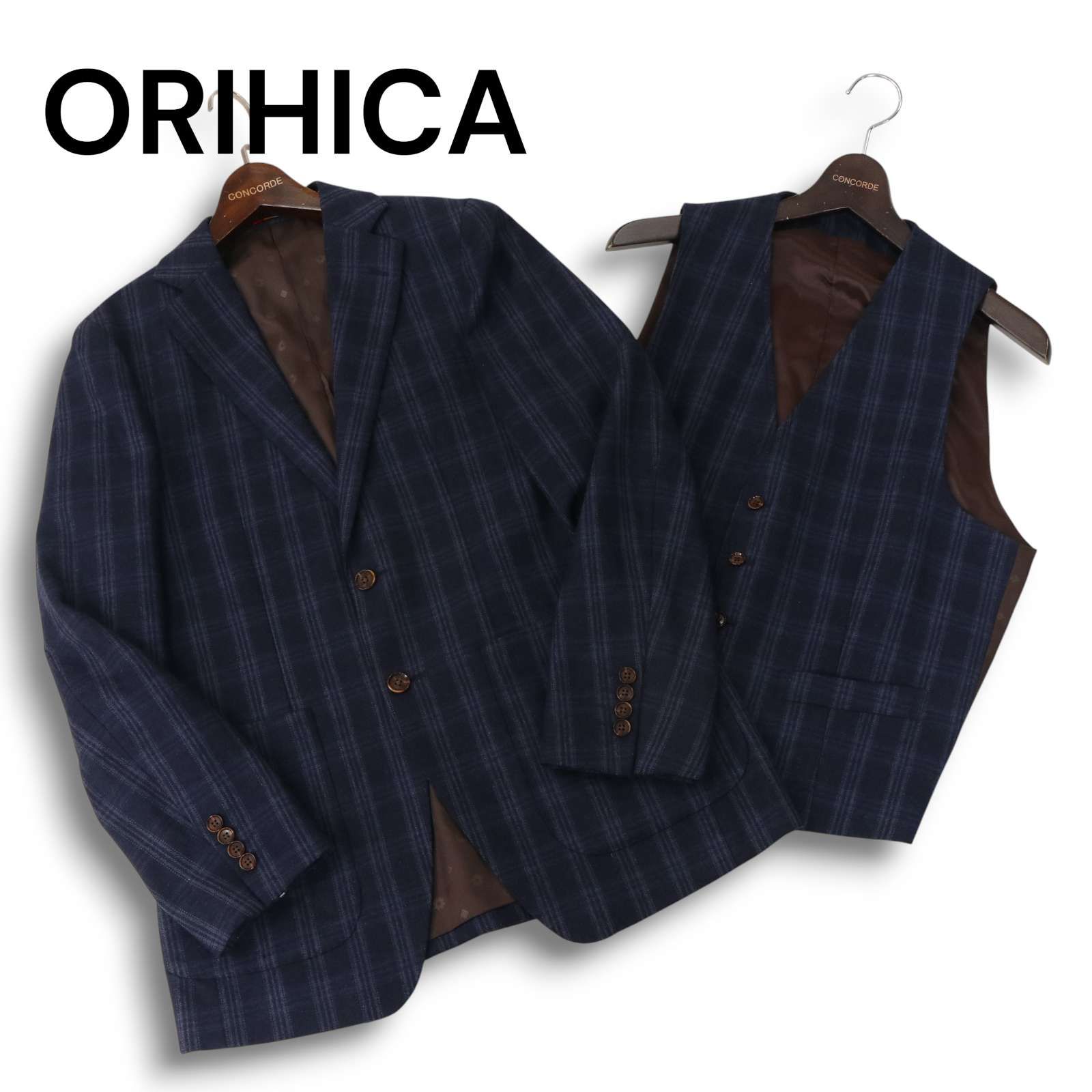 ORIHICA オリヒカ 秋冬☆ チェック柄 ウール ツイード テーラード 