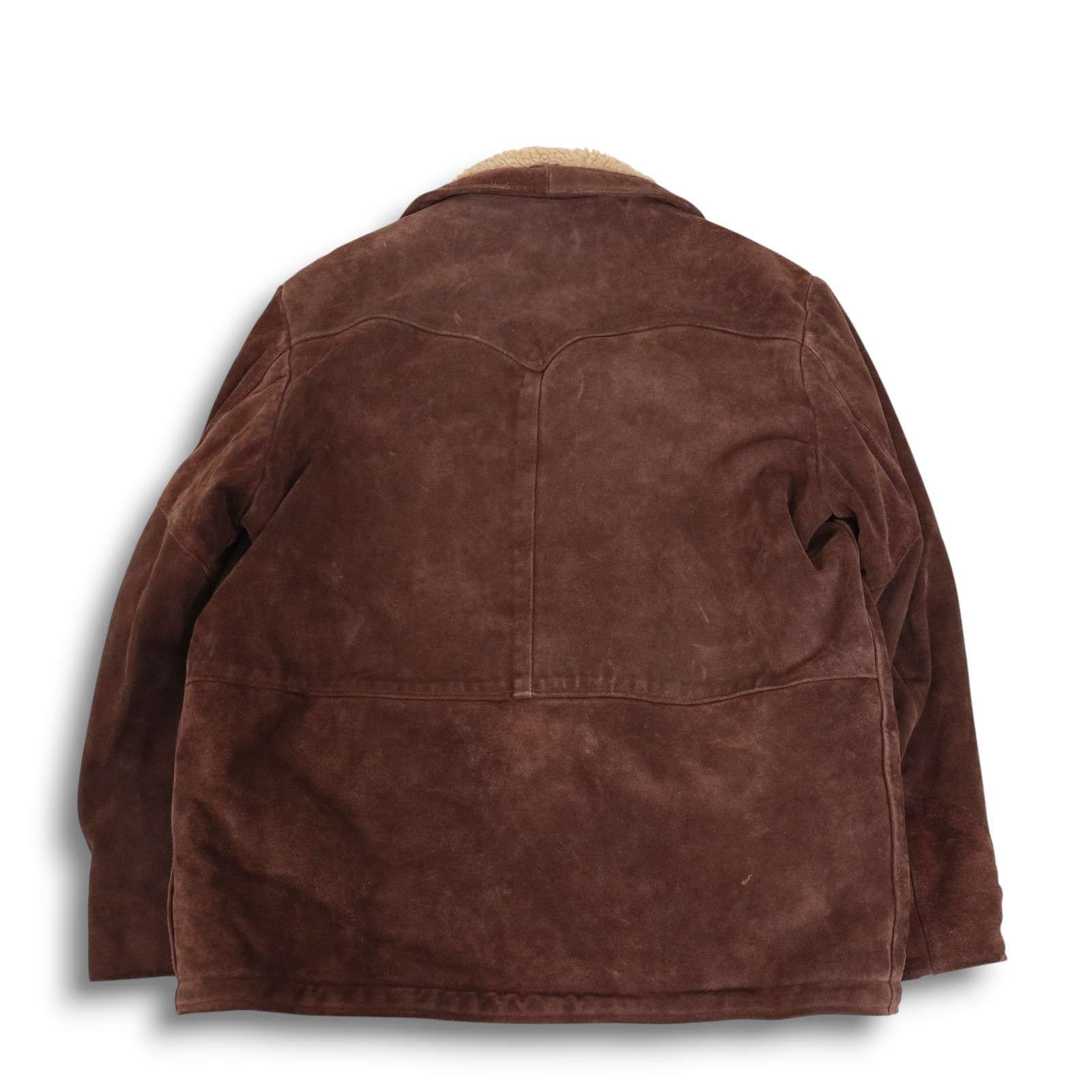 WESTERN schott ブラウン スエード ランチコート アメリカ　USA USA製☆ schott ショット WESTERN 秋冬☆ スエード レザー ボア ランチ