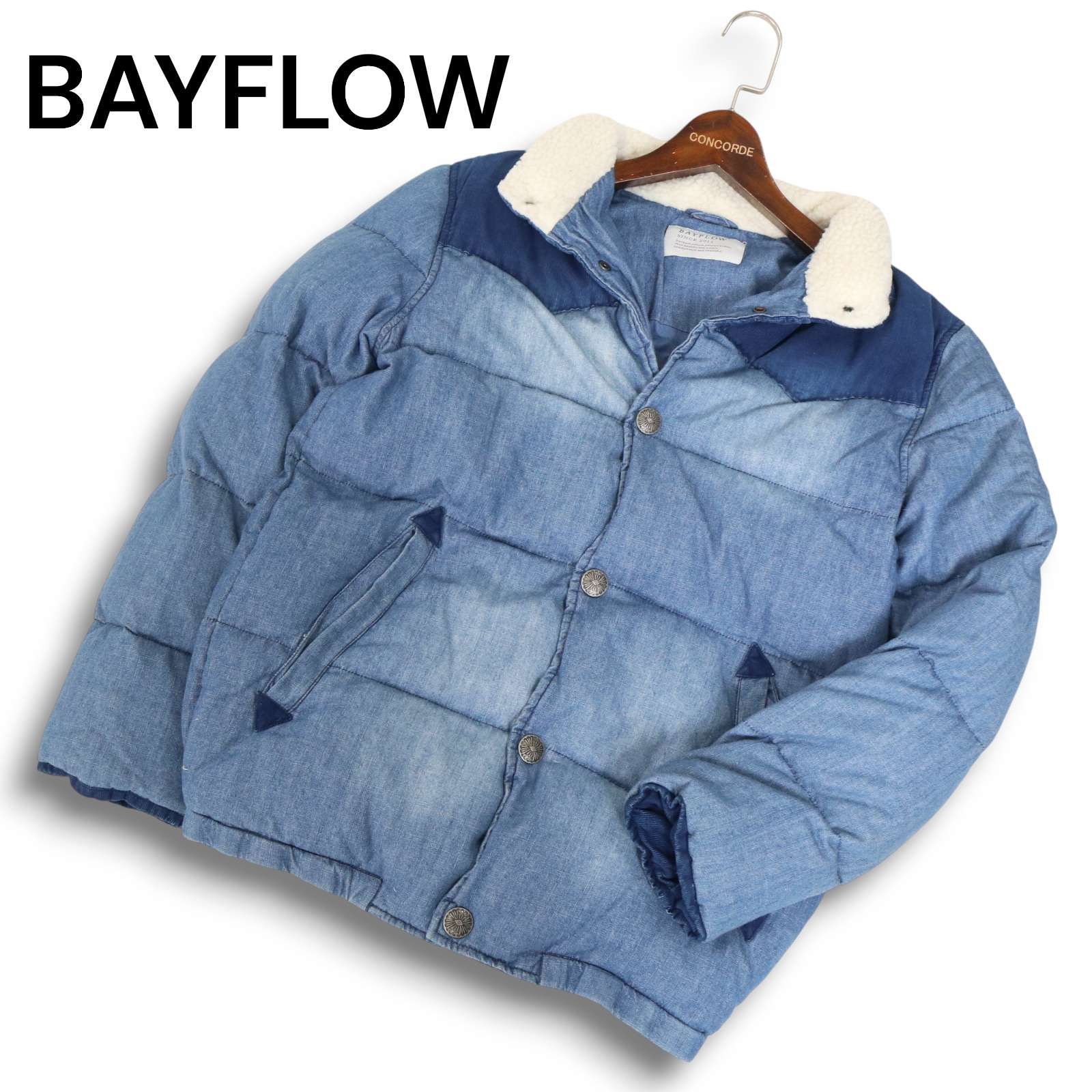 BAYFLOW ベイフロー 秋冬 襟ボア☆ ビンテージ加工 ヨーク切替 デニム 