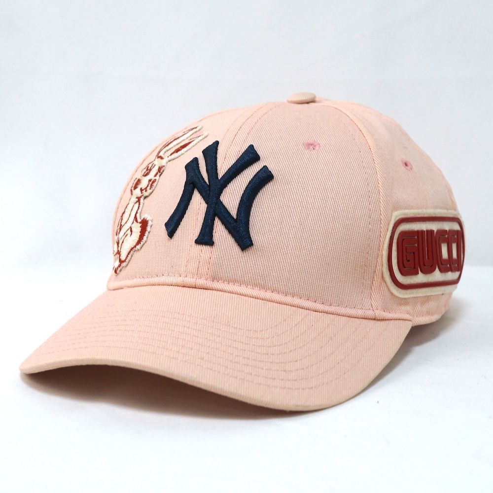 GUCCI ロゴ刺繍 ベースボールキャップ GUCCI グッチ NEW YORK YANKEES ニューヨーク ヤンキース Baseball Cap
