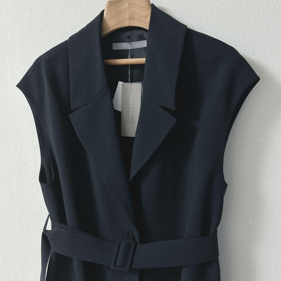 新品 定価6.1万 theory luxe 通年 ロングジレコート 大きいサイズ