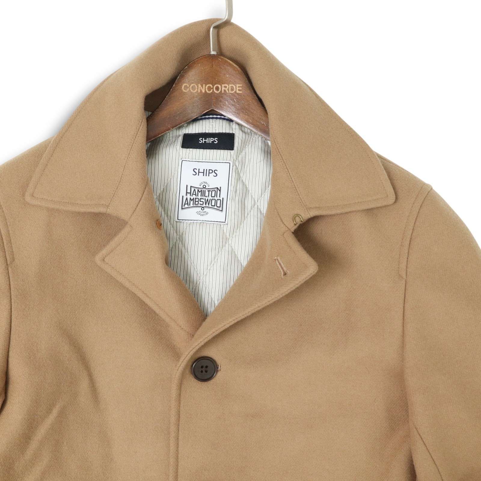 SHIPS シップス 秋冬 HAMILTON LAMBSWOOL☆ メルトン ウール シングル