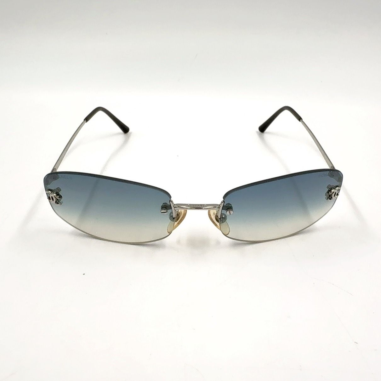 CHANEL シャネル ココマーク サングラス ブルー グラデーション4002 CHANEL ココマーク グラデーション プラスチック×メタル ブルー