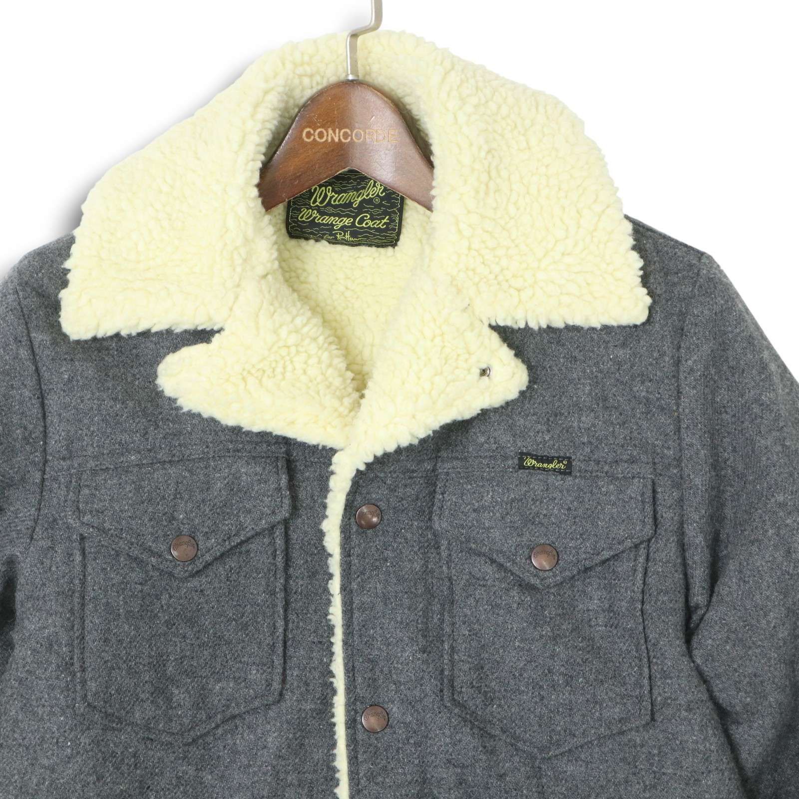Wrangler × Ron Herman ラングラー ロンハーマン WS 9024 秋冬 中綿 ボア ウール ランチ ジャケット Sz.S メンズ 灰