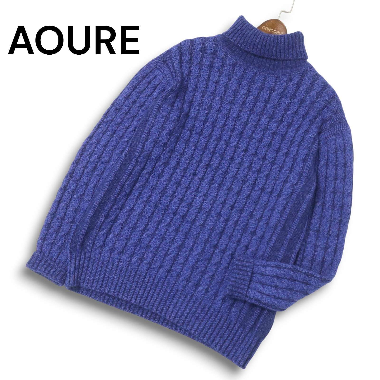 未使用アウールニットサイズM AOURE アウール 秋冬 ケーブル☆ タートルネック ニット セーター Sz
