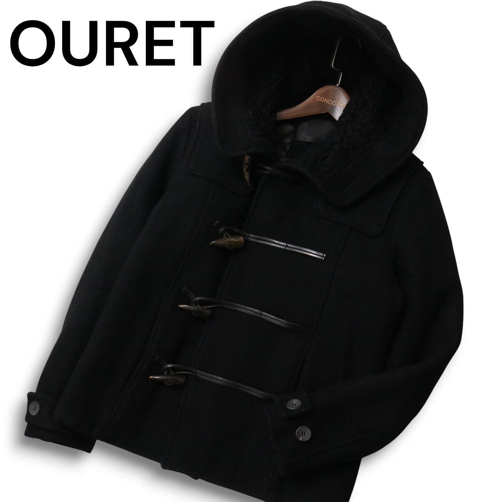 OURET オーレット 秋冬☆ フード裏ボア 中綿 メルトン ウール ダッフル 