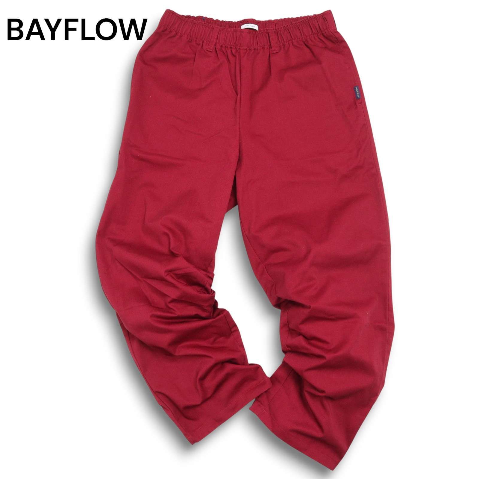 BAYFLOW 赤 24AW☆ BAYFLOW ベイフロー 通年☆ ストレッチ テーパード パンツ Sz.4