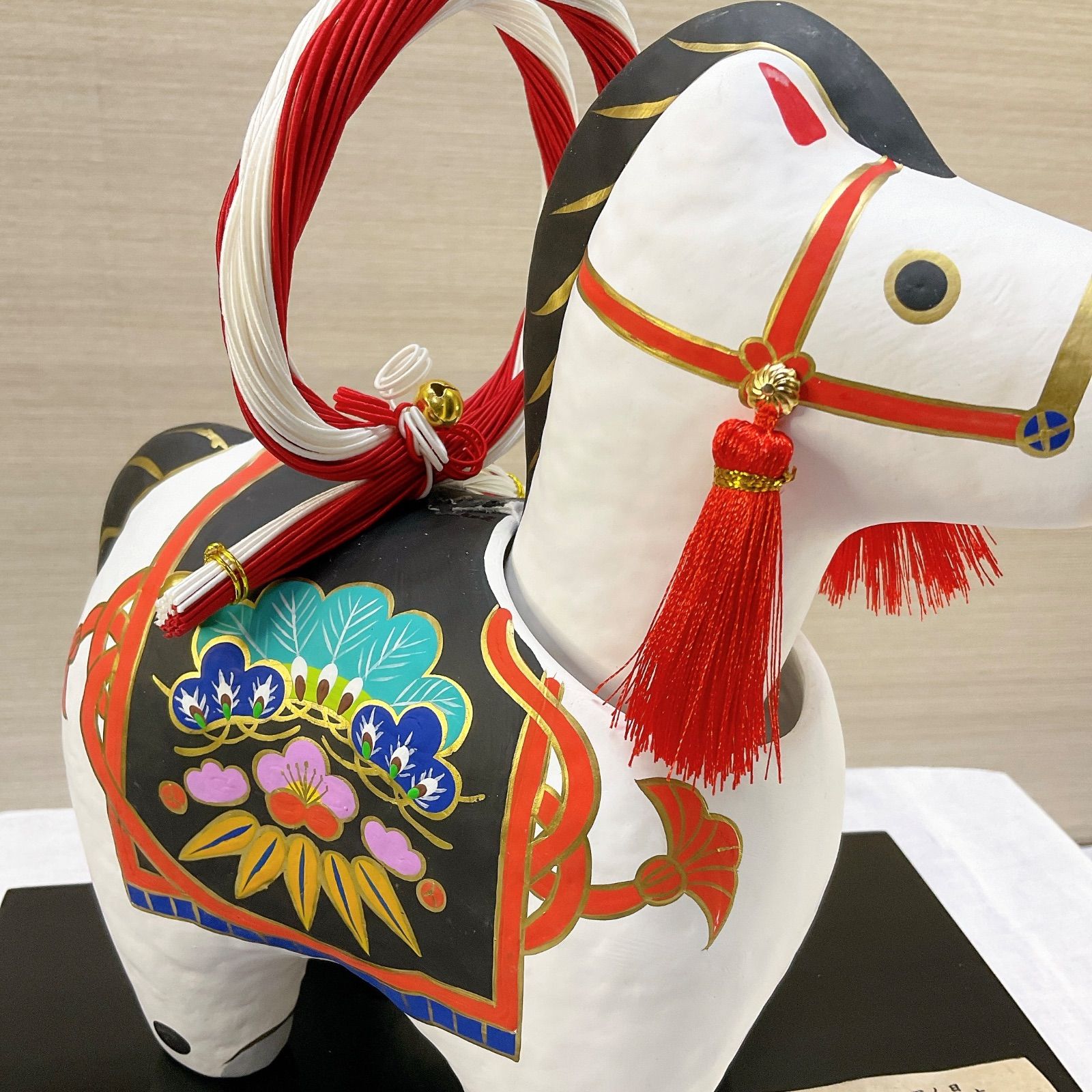  令和8年 首振り 張り子 雅午 大 水引き 縁起物 金運 ウィンド映え お正月 迎春張り子 玄関飾り リュウコドウ 誕生日ギフト バレンタインギフト その他 正月