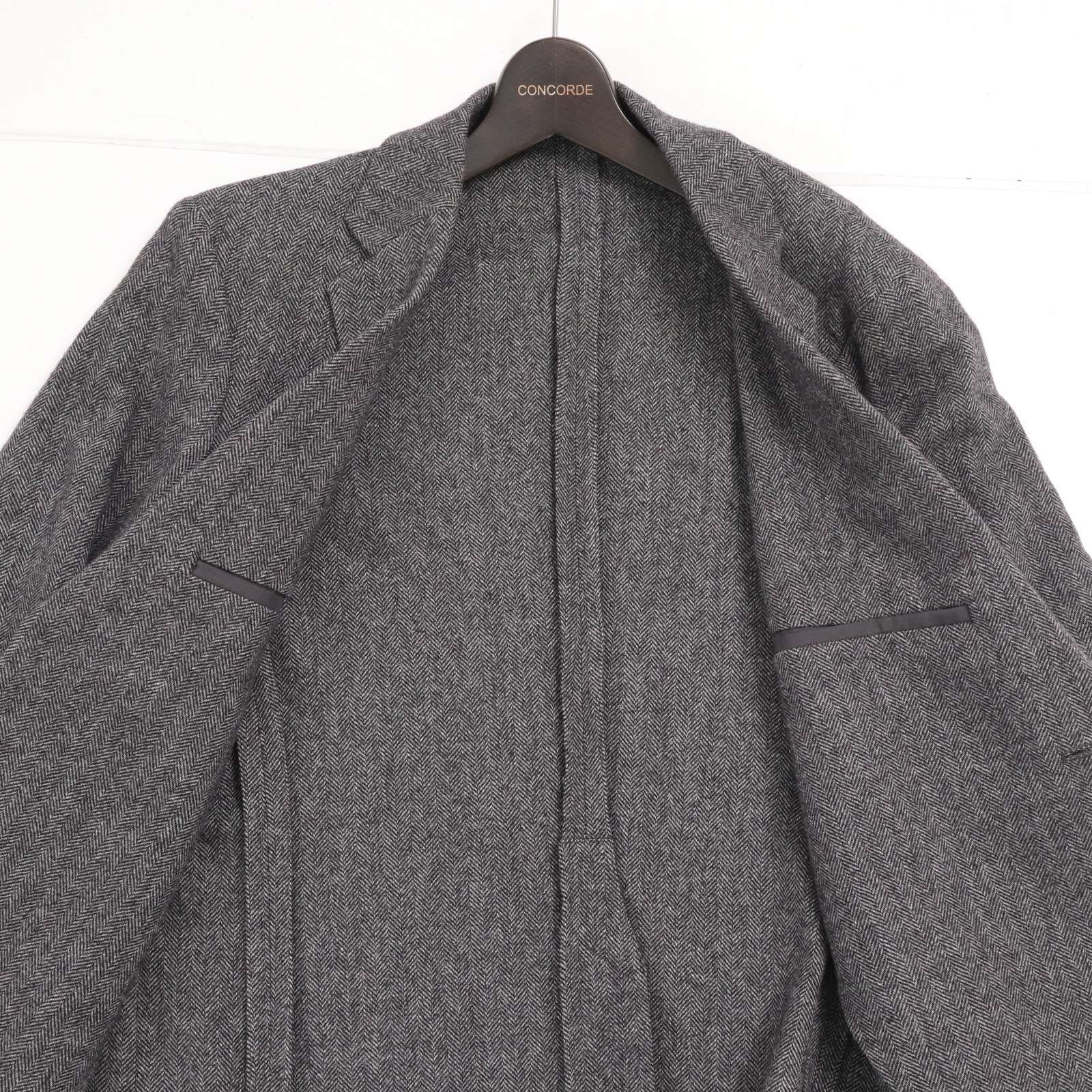 美品✨【ユニクロ シー】テーラードジャケット ヘリンボーン ウール混【L】通勤 ユニクロ公式 | ストレッチジャケット/XXLサイズ