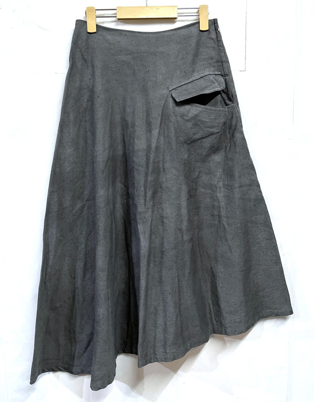 【美品】Y’s　ヨウジヤマモト　変形スカート　アシンメトリー　異素材ドッキング Yohji Yamamoto Y's｜ヨウジヤマモト ワイズ アシンメトリー コットン