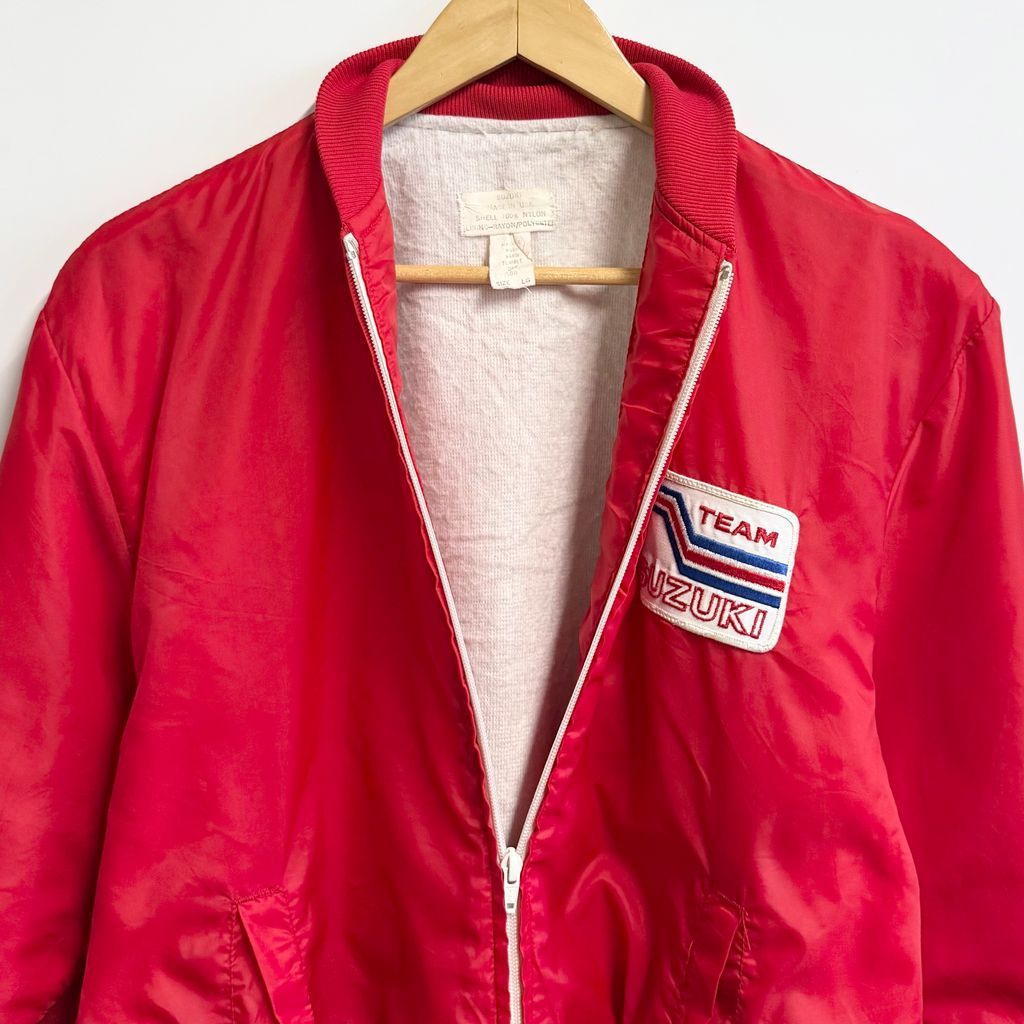 USA製 SUZUKI スズキ レーシングジャケット ナイロンジャケット 裏起毛